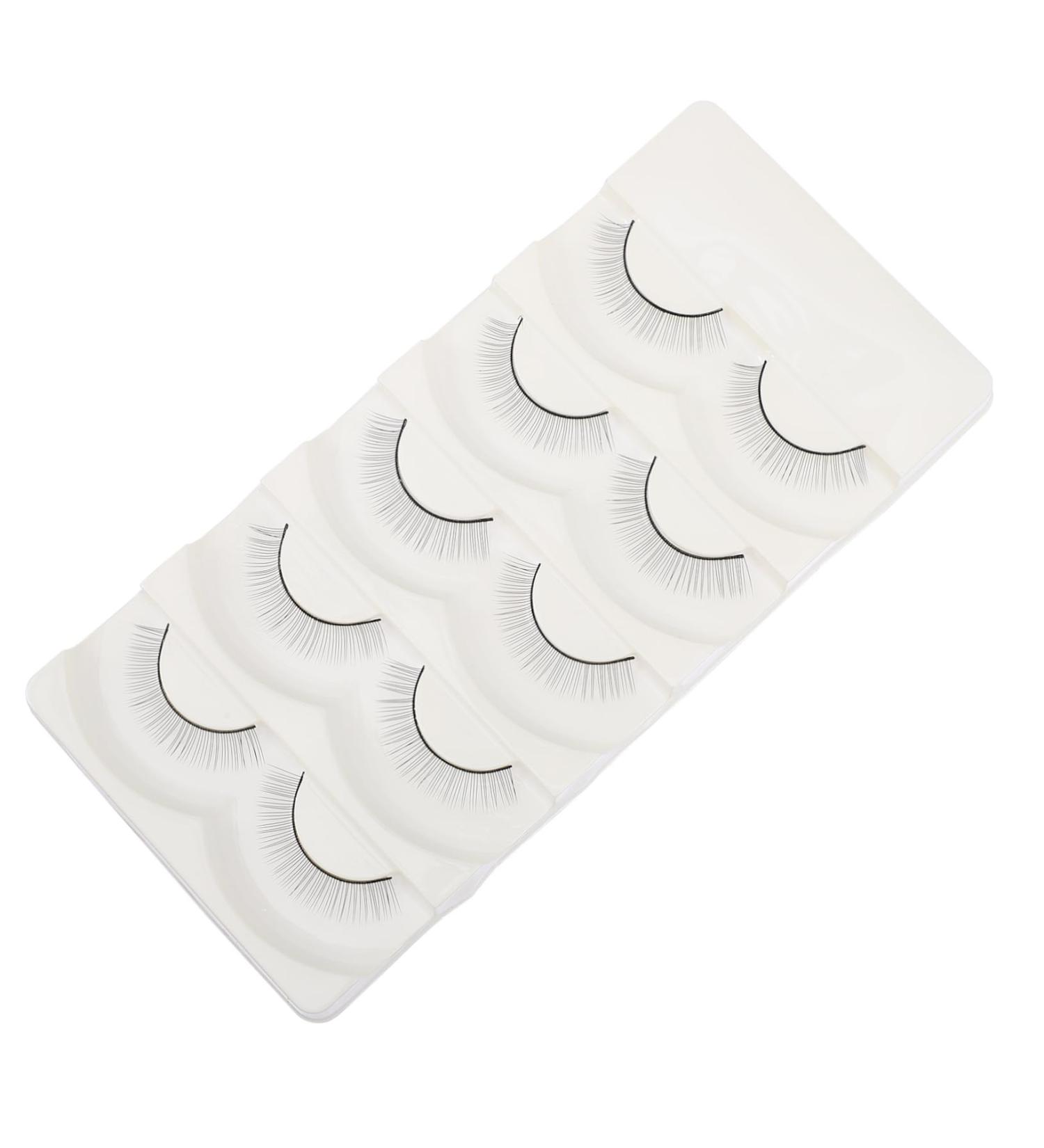 Housoutil Adhesives False Eyelashes 5 Pairs Fake Eyelashes Dense Adhesive Fiber Artificial Eyelashes - Buy Online on GoSupps.com