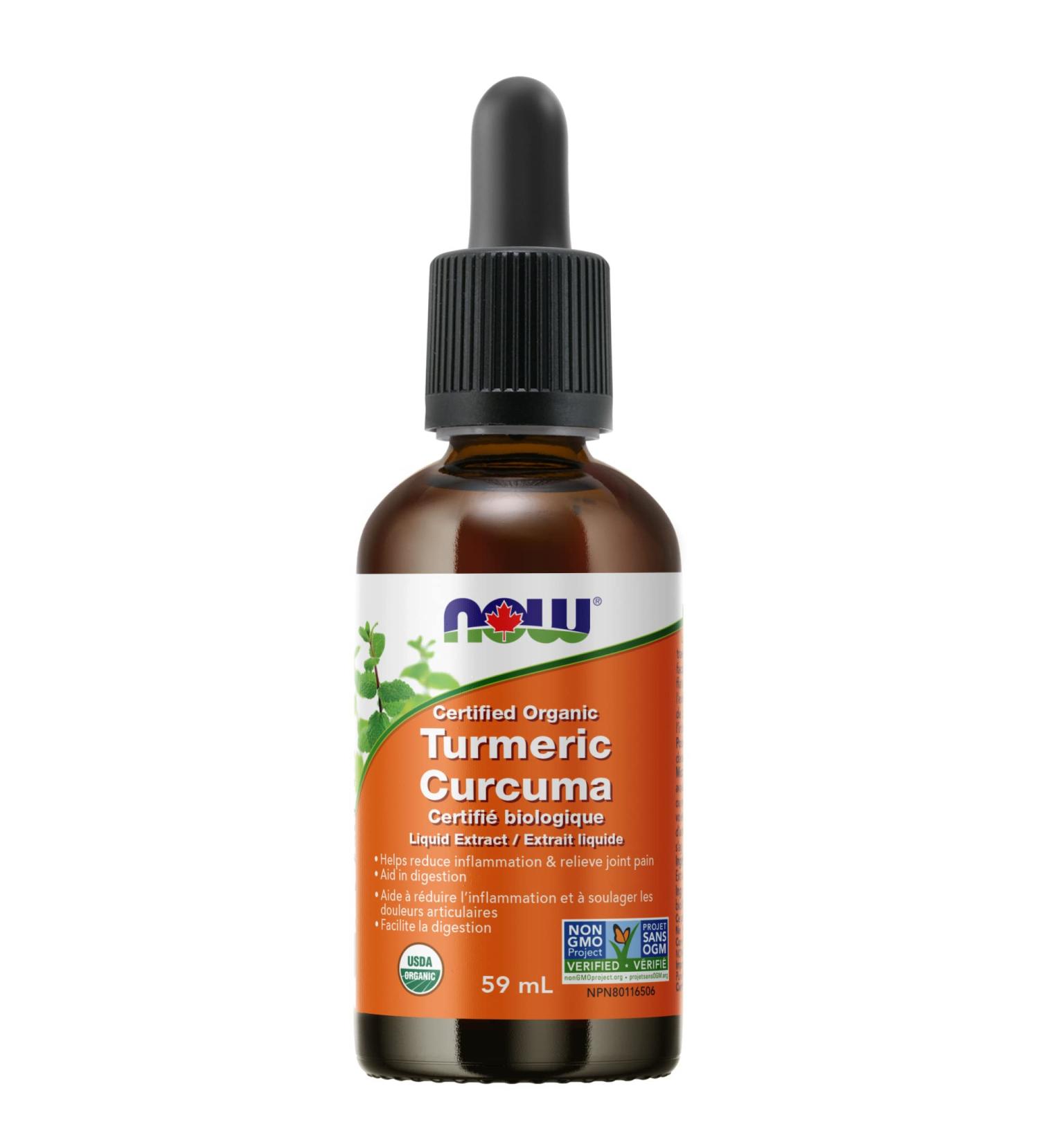 NOW Supplements Organic Turmeric Extract Liquid 59mL - Buy Online on GoSupps.com