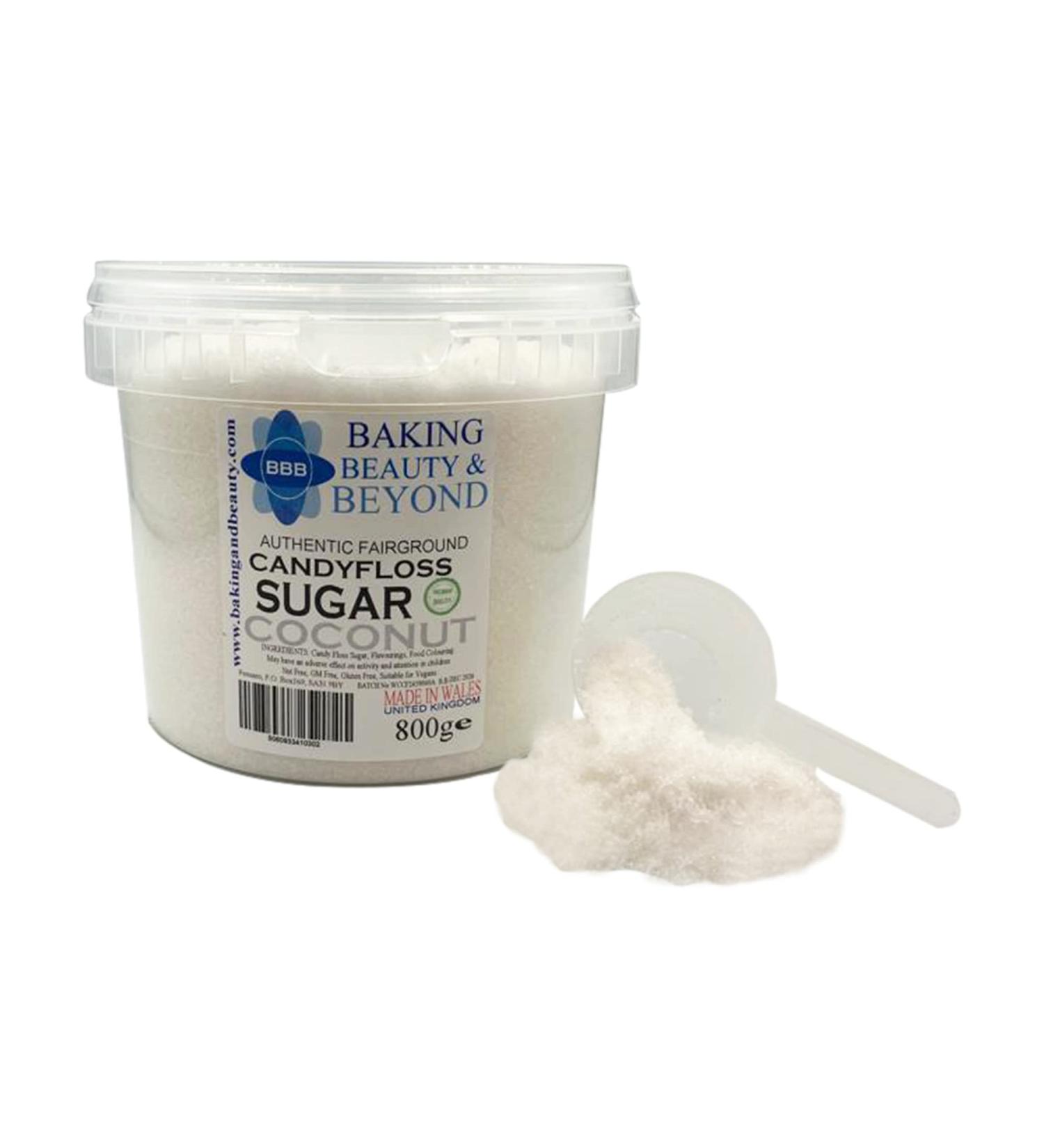 Baking Beauty and Beyond Premium 800g Coconut Flavour Floss Sugar - Natural Ingredients for Cotton Candy - Bulk Flossing Sugar for Every Occasion - Buy Online on GoSupps.com