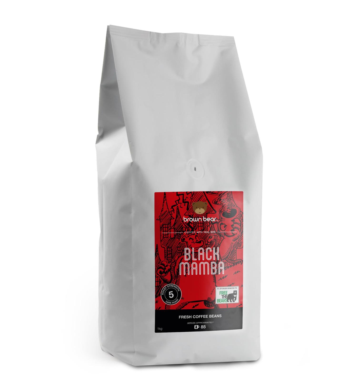 Black Mamba Grains de caf haute teneur en caf ine Robusta notre caf le plus fort ours brun torr faction fonc e extra forte r sistance 5 1 kg convient toutes les machines caf  - Buy Online on GoSupps.com