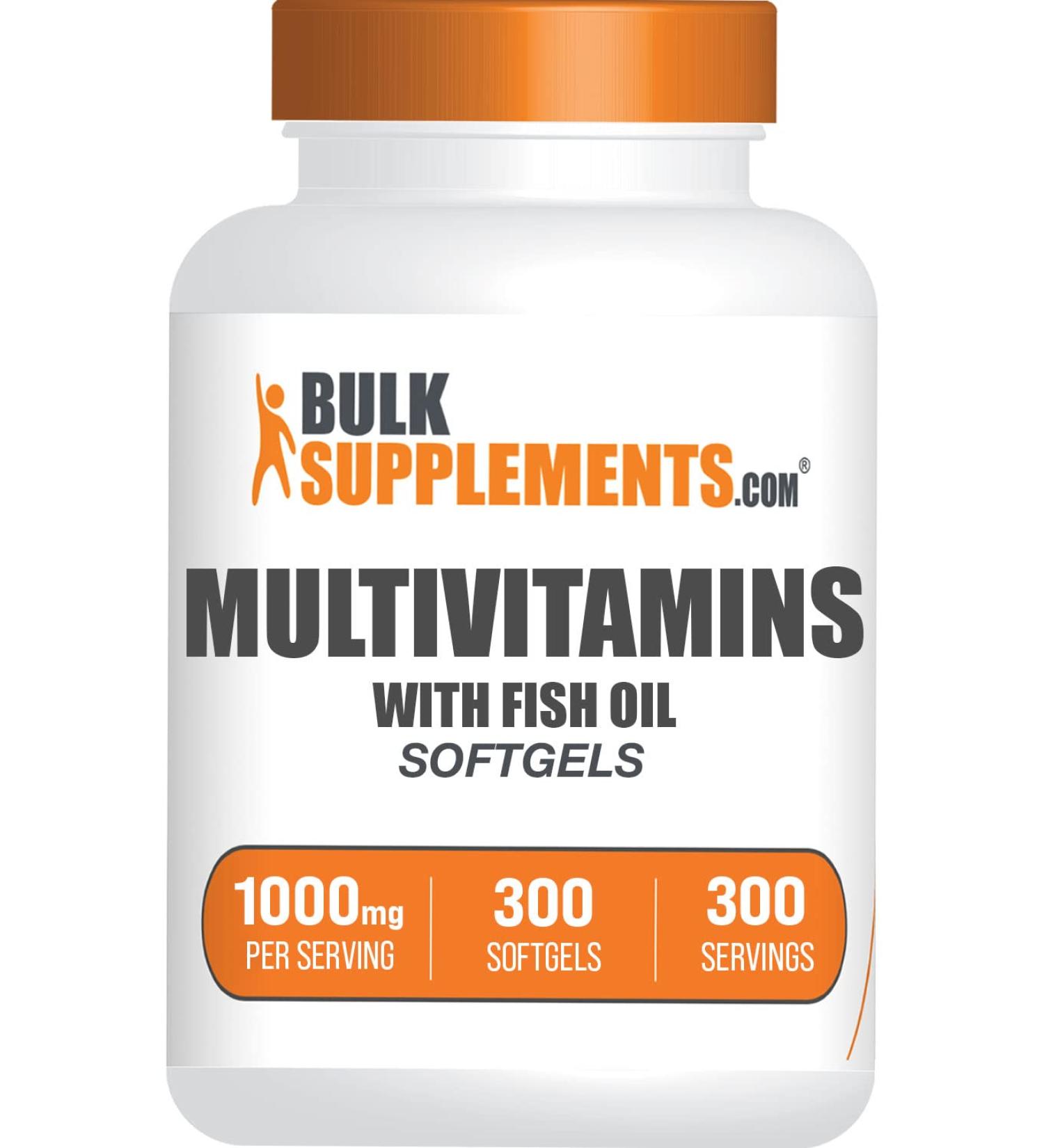 BULKSUPPLEMENTS.COM Multivitamin Softgels - Daily Multivitamin Multimineral Supplement with Fish Oil - 300 Day Supply, 300 Softgels - Buy Online on GoSupps.com