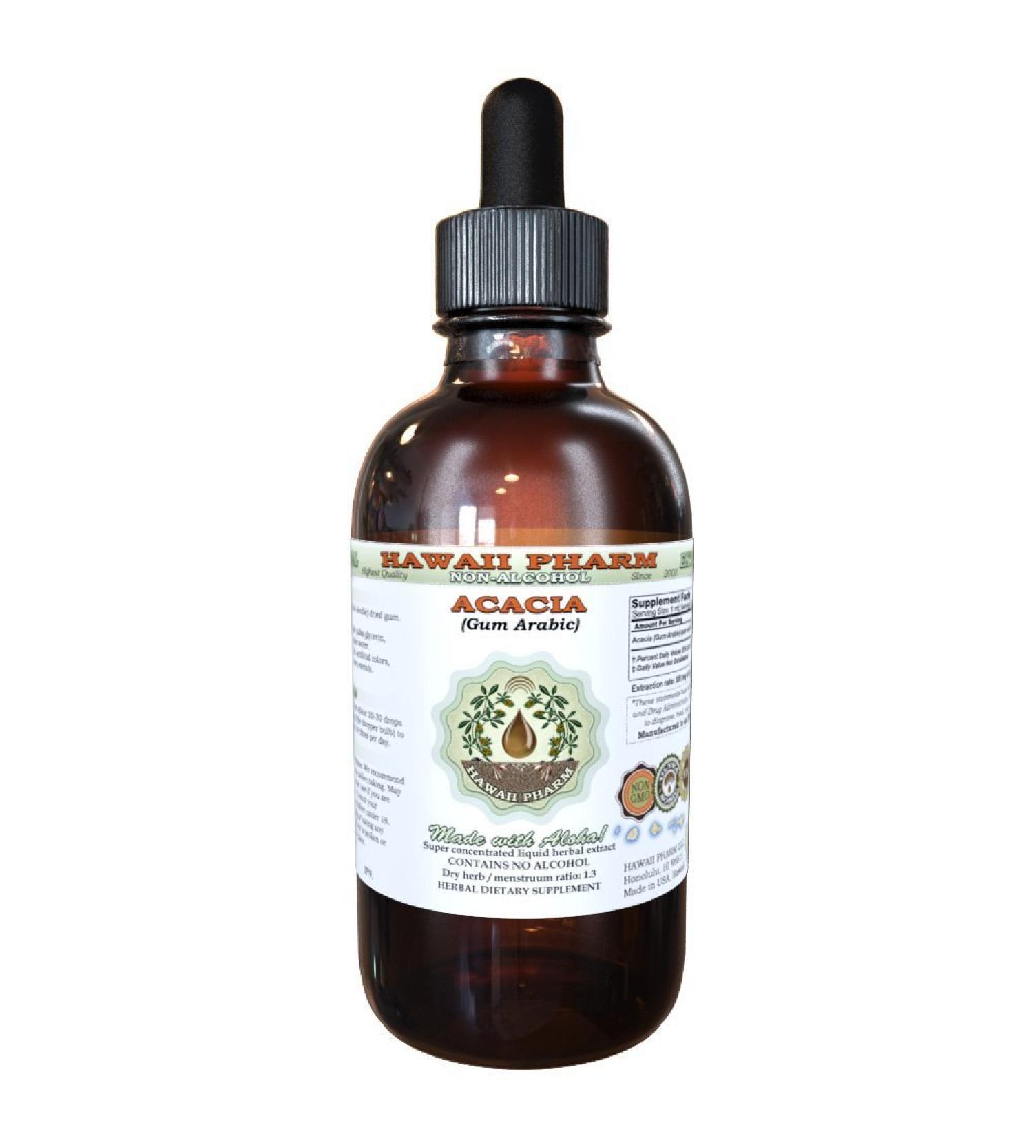 Hawaii Pharm Acacia Alcohol-Free Liquid Extract Organic Acacia (Acacia Senegal) Gum Arabic Glycerite Natural Herbal Supplement 4 oz - Buy Online on GoSupps.com