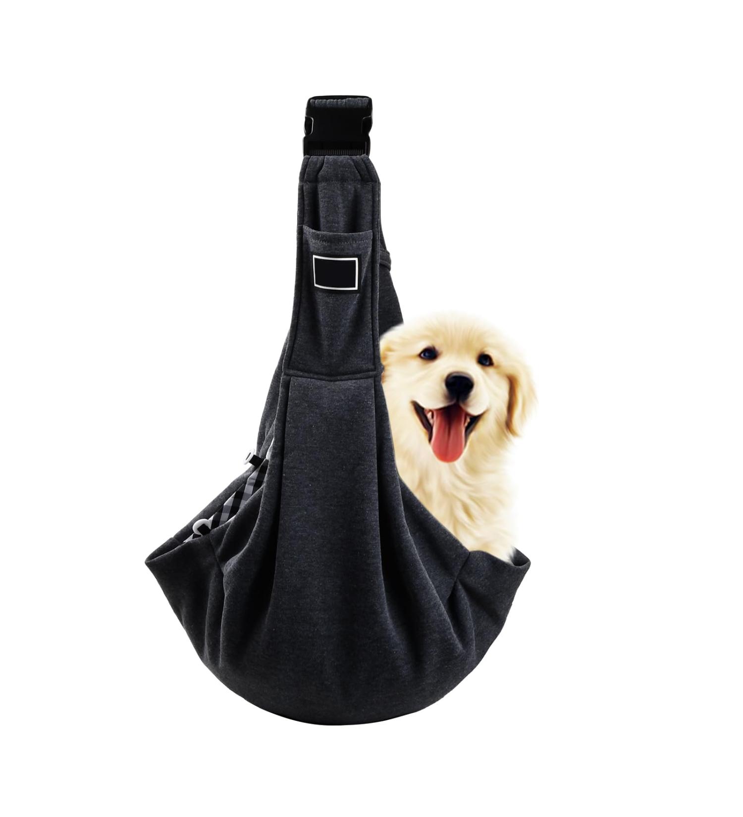 Folding Breathable Shoulder Pet Bag Pet Puppy Travel Bag Shoulder Tote Bag for Dog Cat Hands Free Dog Bag with Adjustable Strap and Pocket Pet Sling Carrier for Outdoor Walking Travel (Dark Grey) - Buy Online on GoSupps.com