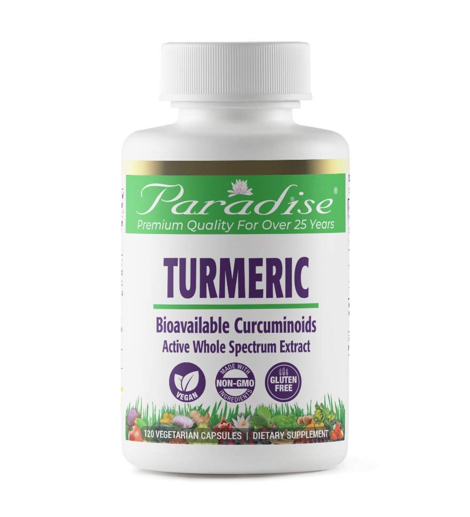 Paradise Herbs Turmeric 120 Vegetarian Capsules