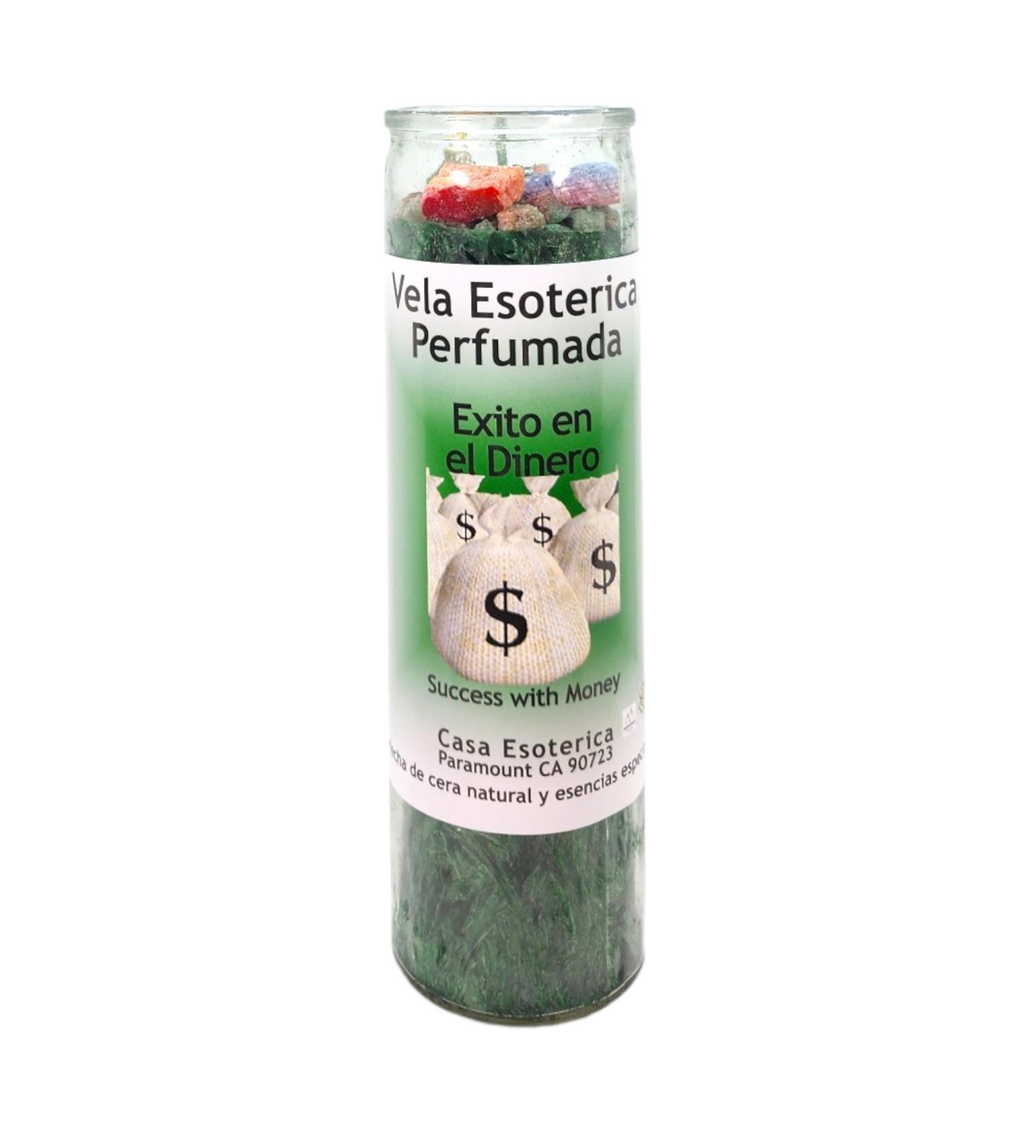 Success with Money-Palm Wax Candle - Green Spiritual Intention | Vela CASA ESOTERICA PERFUMADA for Wealth & Prosperity - Buy Online on GoSupps.com