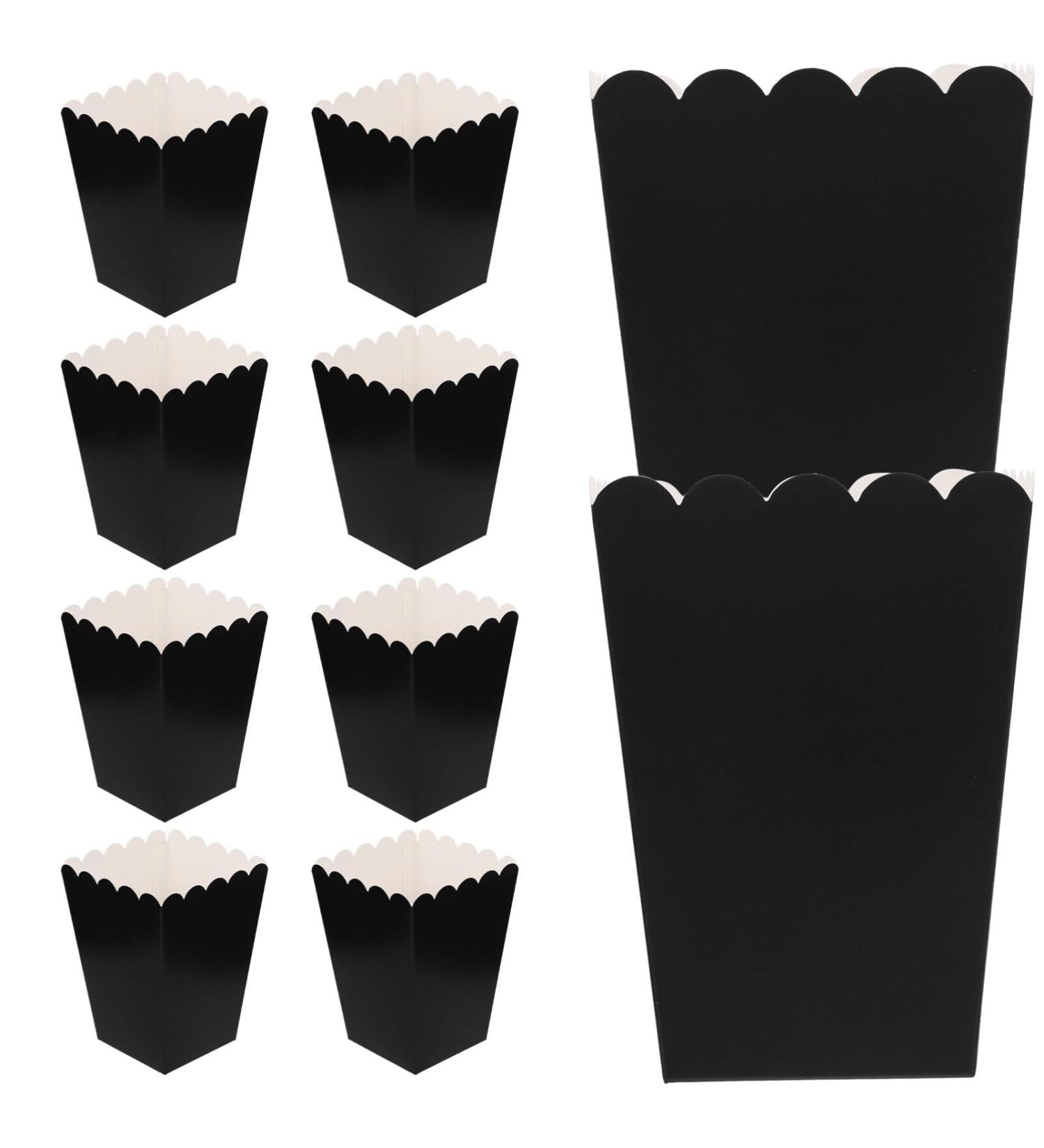 Alipis 50Pcs Popcorn Boxes Disposable Popcorn Buckets Paper Popcorn Tubs Greaseproof Popcorn Containers for Movie Theater Night Parties 250g Black - Buy Online on GoSupps.com
