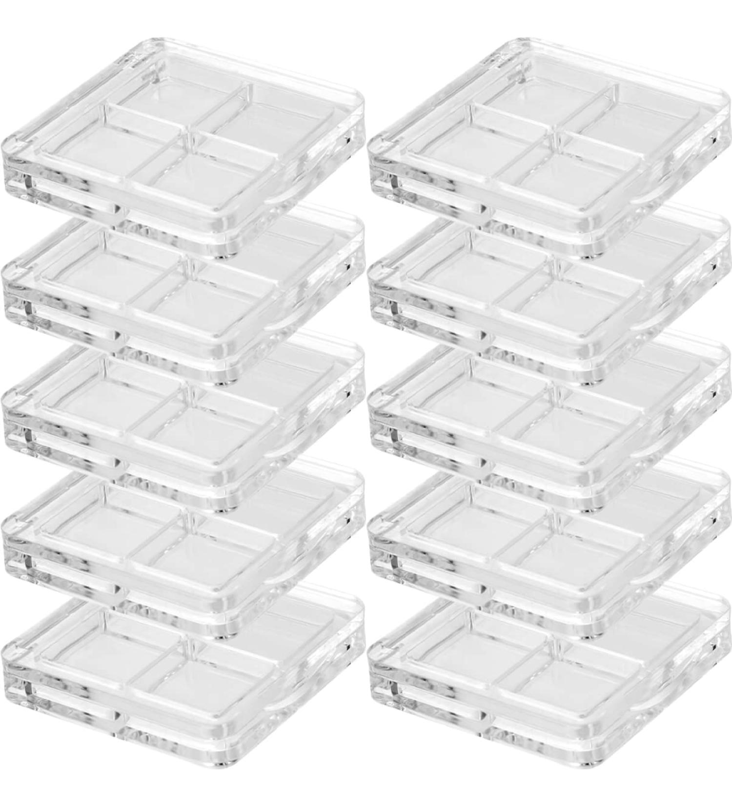 LALAFINA 10pcs Eyeshadow Boxes Compartment Eyeshadow Organizer Lipstick Containers 6x6cm Transparent - Buy Online on GoSupps.com