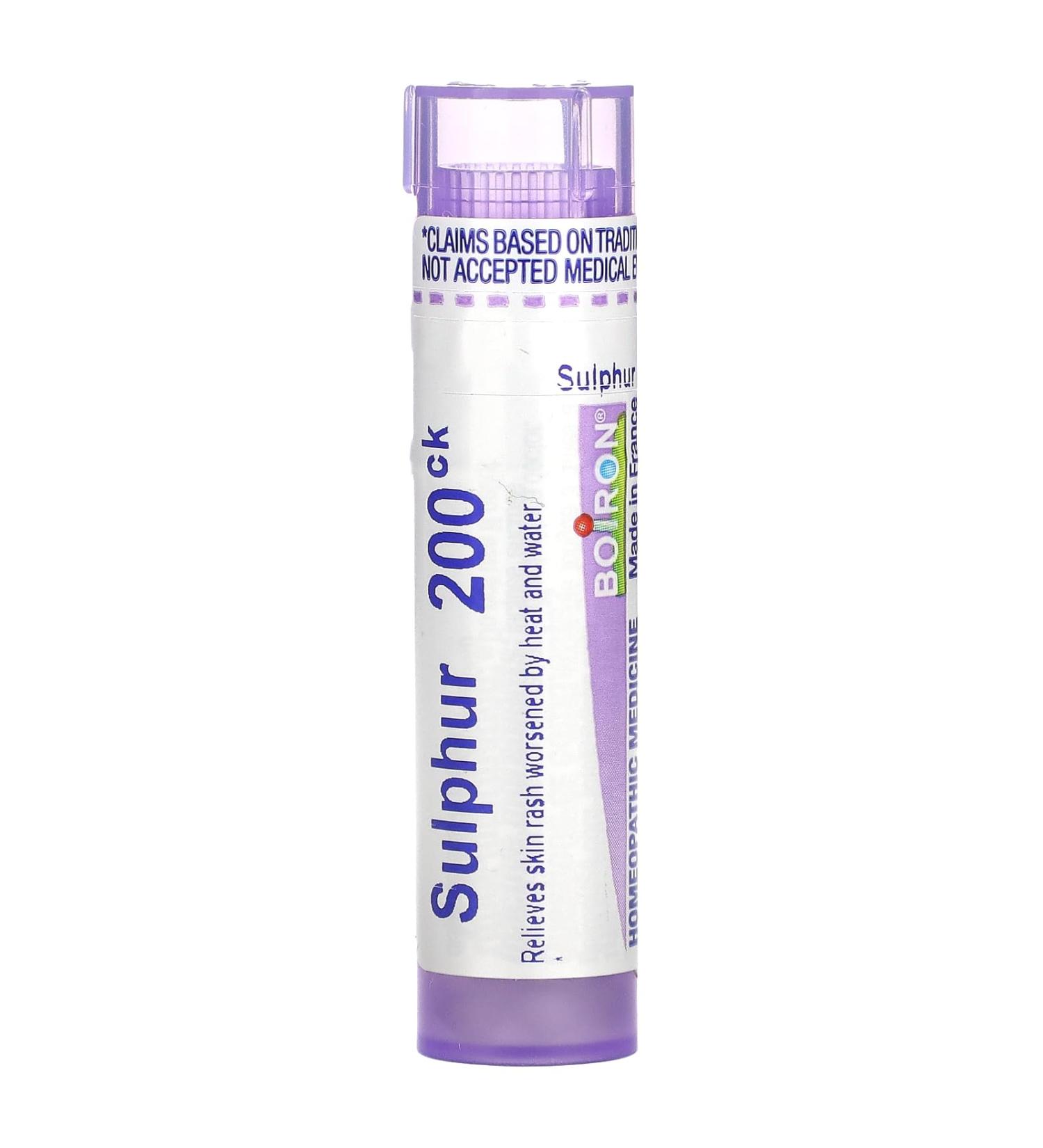 Boiron Sulphur 200Ck - Homeopathic Remedy for Skin & Respiratory Health - 80 Pellets | International Shipping Available - Buy Online on GoSupps.com