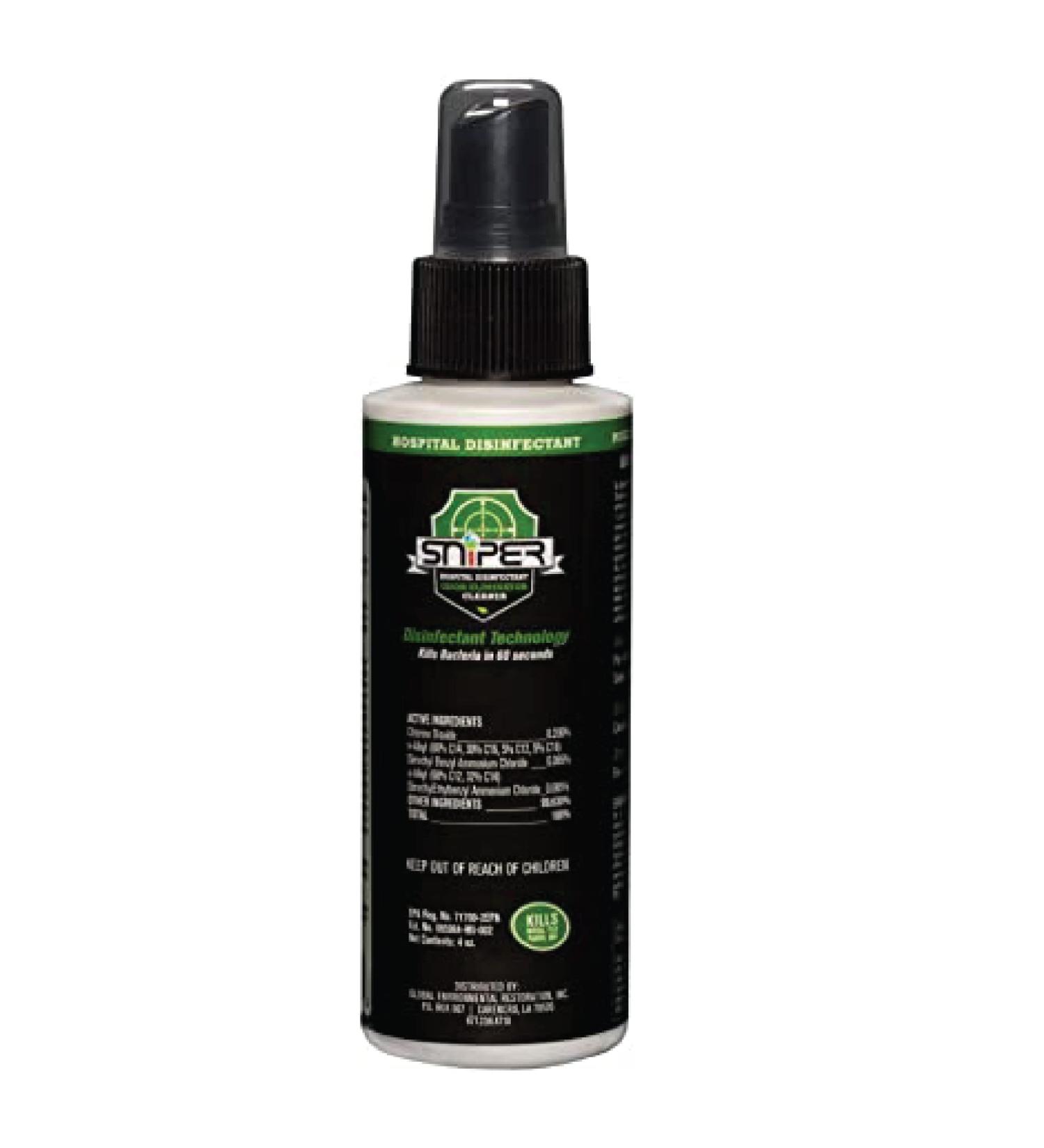 SNiPER Hospital Disinfectant & Odor Eliminator - All-Purpose Cleaner Spray 4 oz | International Shipping Available - Buy Online on GoSupps.com