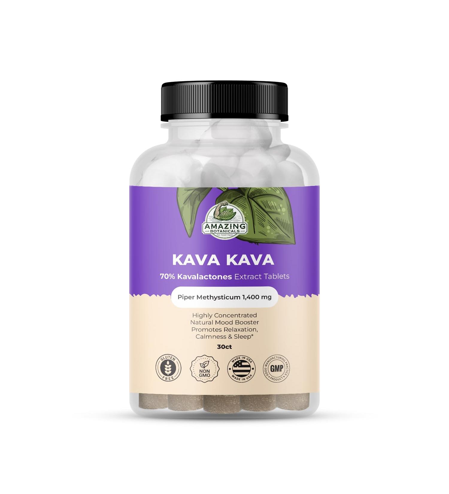 Kava Kava Extract Tablets High Potency 70% Kavalactones Extract, 140mg of Fresh Piper Methysticum per Serving, Kavalactones Root Extract Boosts Mood, Promotes Relaxation, Relieves Tension 30 Tablets - Buy Online on GoSupps.com