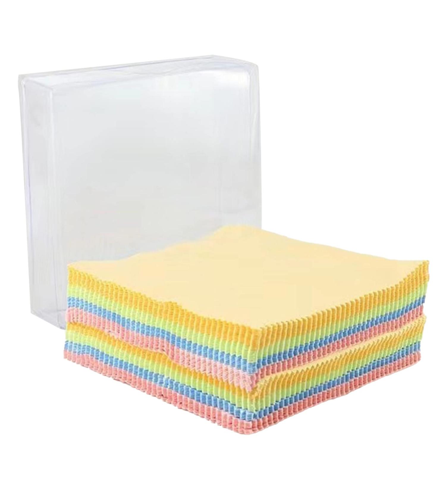100Pcs Colorful Microfiber Cleaning Cloths - Lint Free Eyeglass & Screen Cleaners 13x13cm Soft & Thickened Perfect for Glasses Lenses & Electronics - Buy Online on GoSupps.com