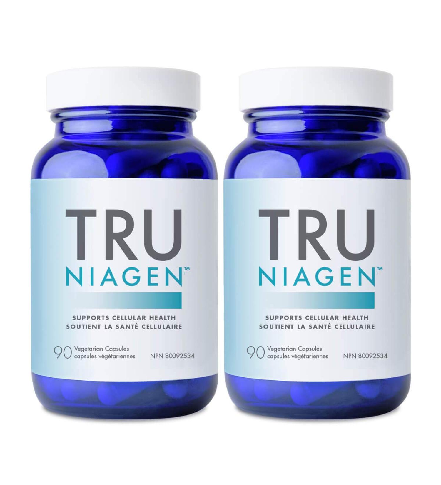 TRU NIAGEN NAD+ Supplement More Efficient Than NMN Niacinamide Niacin. Nicotinamide Riboside Vitamin B3 for Cellular Health Patented Formula 90ct - 300mg (6 Months / 2 Bottles) - Buy Online on GoSupps.com