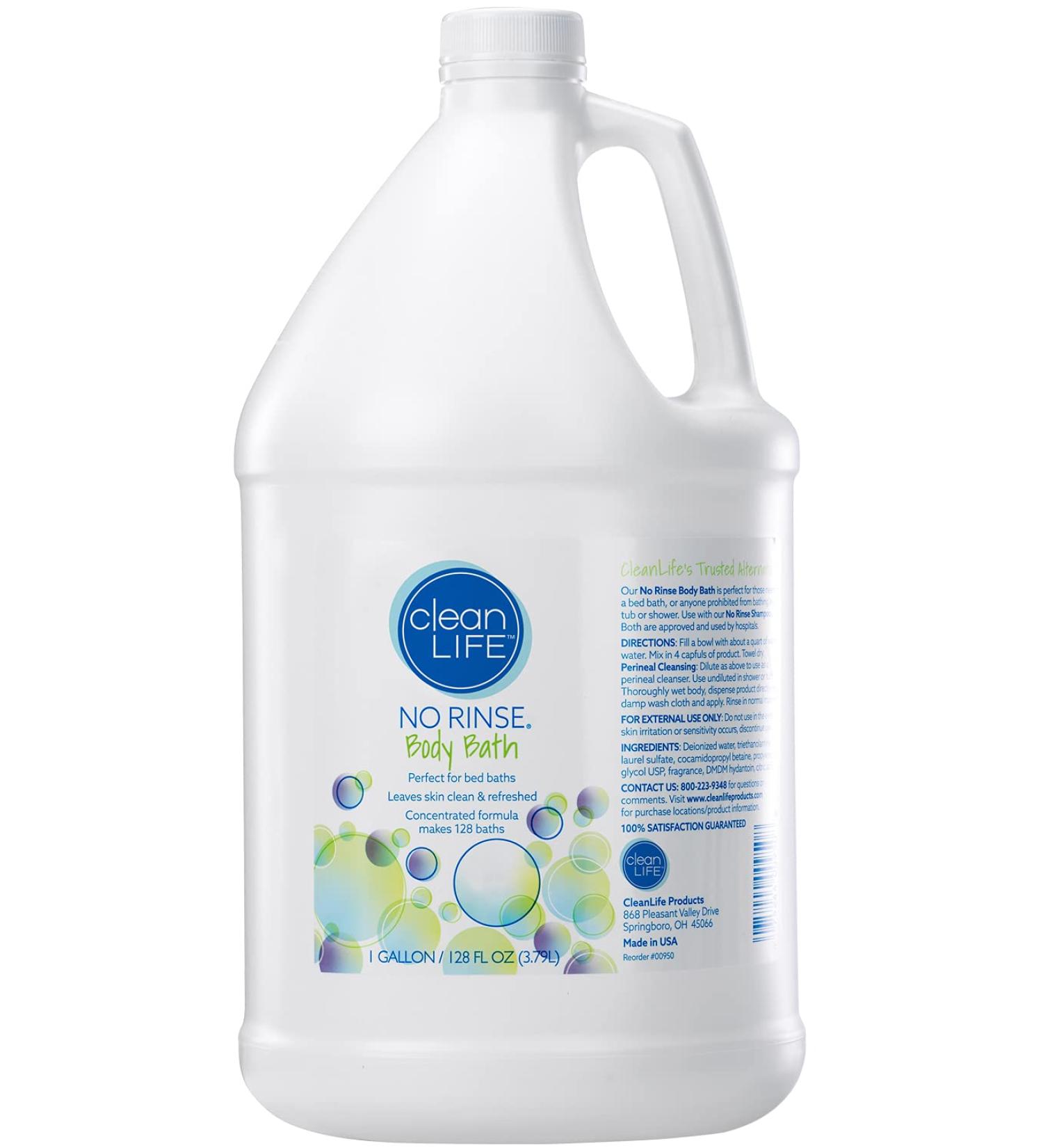 No-Rinse Body Bath, 1 Gallon - Leaves Skin Clean, Refreshed and Odor-Free