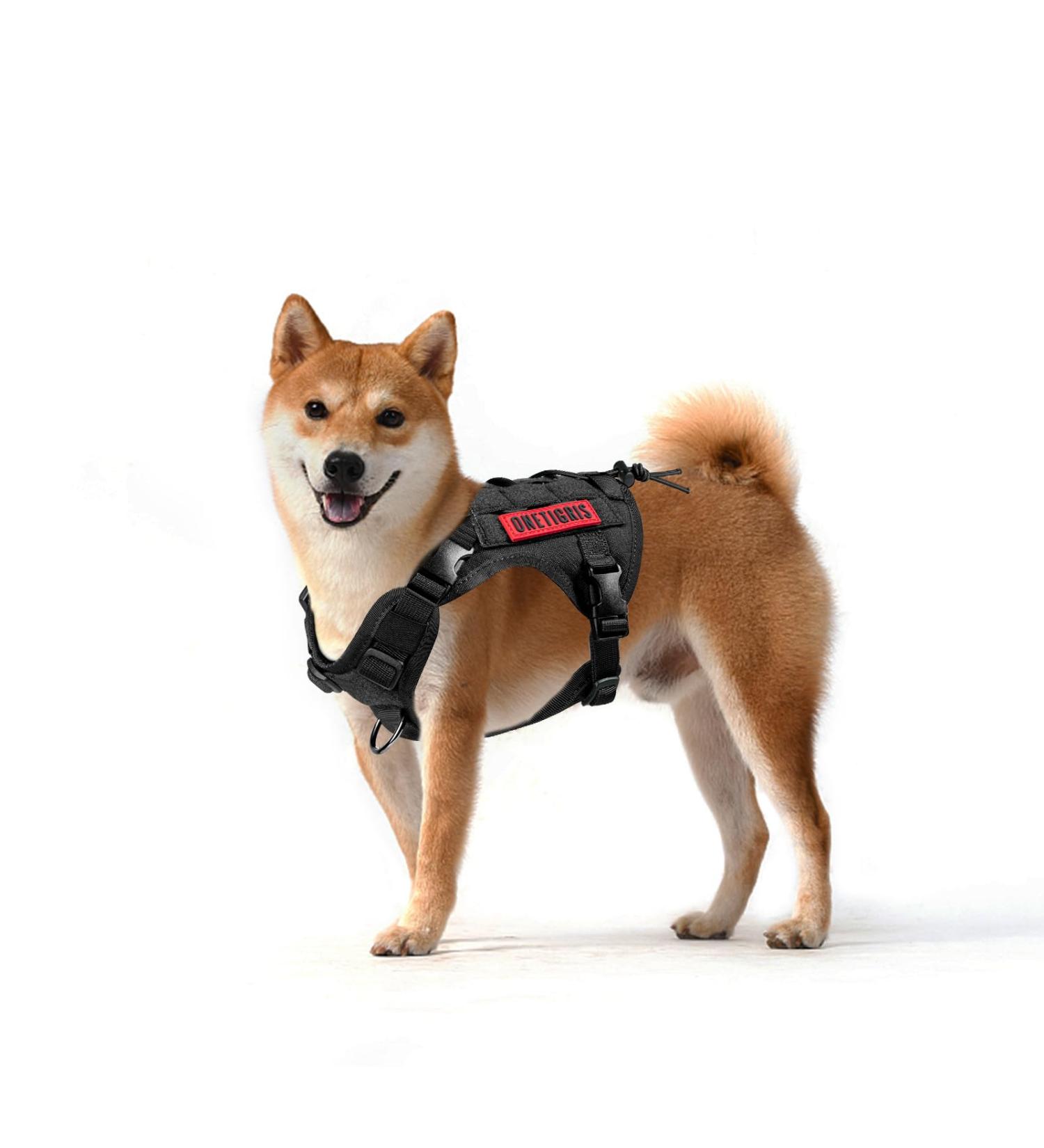Oneigris Tactical Dog Harness | Fire Watcher Safety Vest for Service Dogs | No-Pull D-Rings | Durable 1000D Nylon | XS Black - Perfect for International Shipping - Buy Online on GoSupps.com