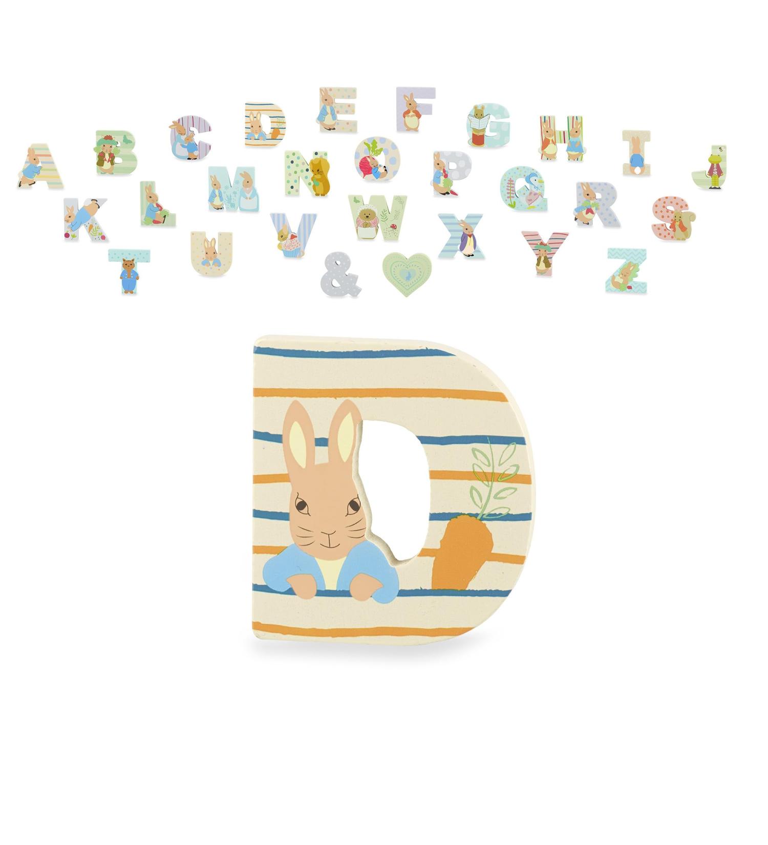 Peter Rabbit Wooden Letter D by Orange Tree Toys - Personalized Baby Name Decor for Nursery & Bedroom - Buy Online on GoSupps.com
