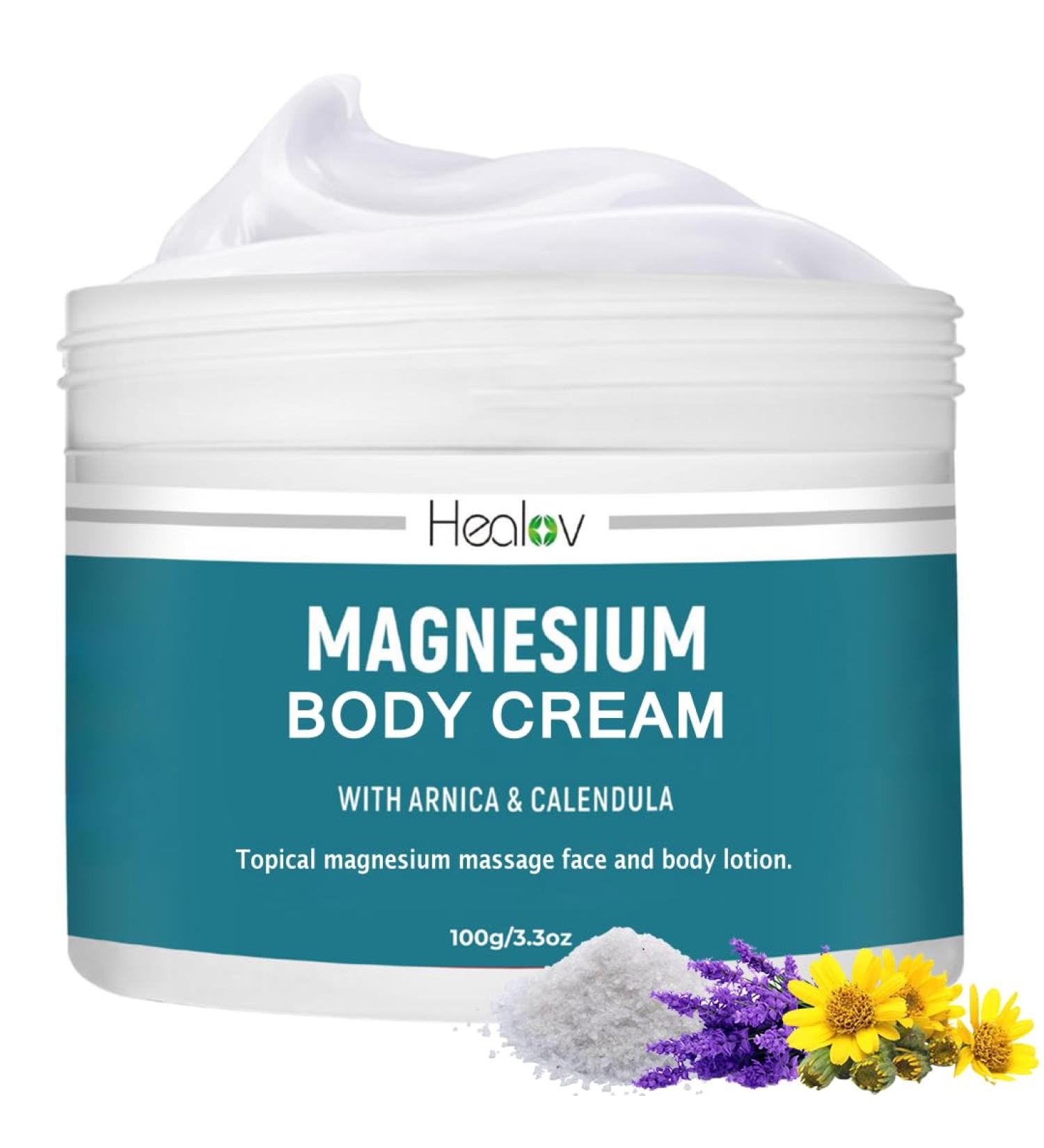 Magnesium Lotion Pure Soothing Magnesium Cream for Relaxation Better Sleep Muscle Health Leg & Joint Care Topical Magnesium Lavender Butter for Sleep Aid Non-Greasy Safe Easy to Use - Buy Online on GoSupps.com