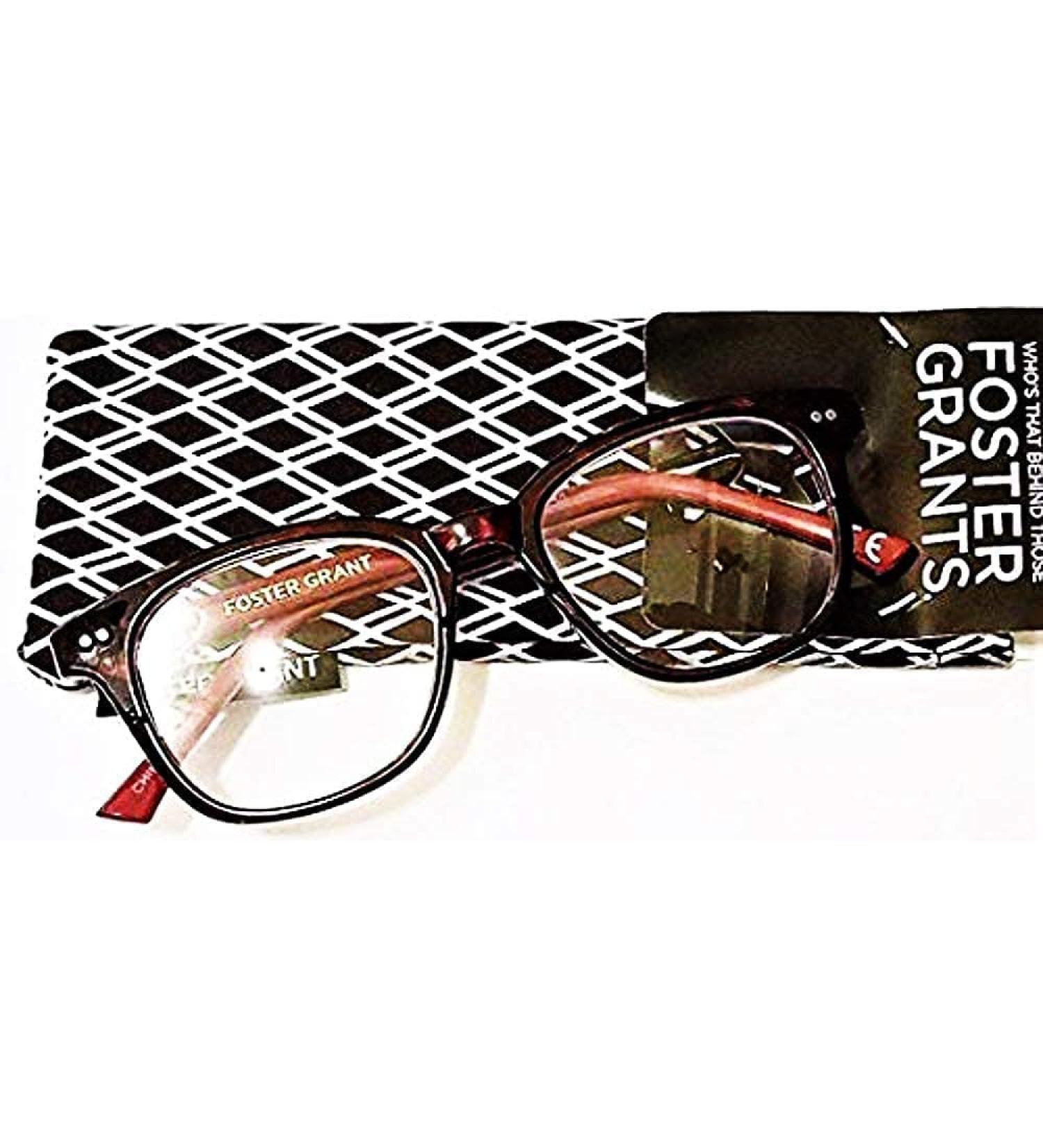 Foster Grant Ashlyn Red Women's Reading Glasses with Case +2.50