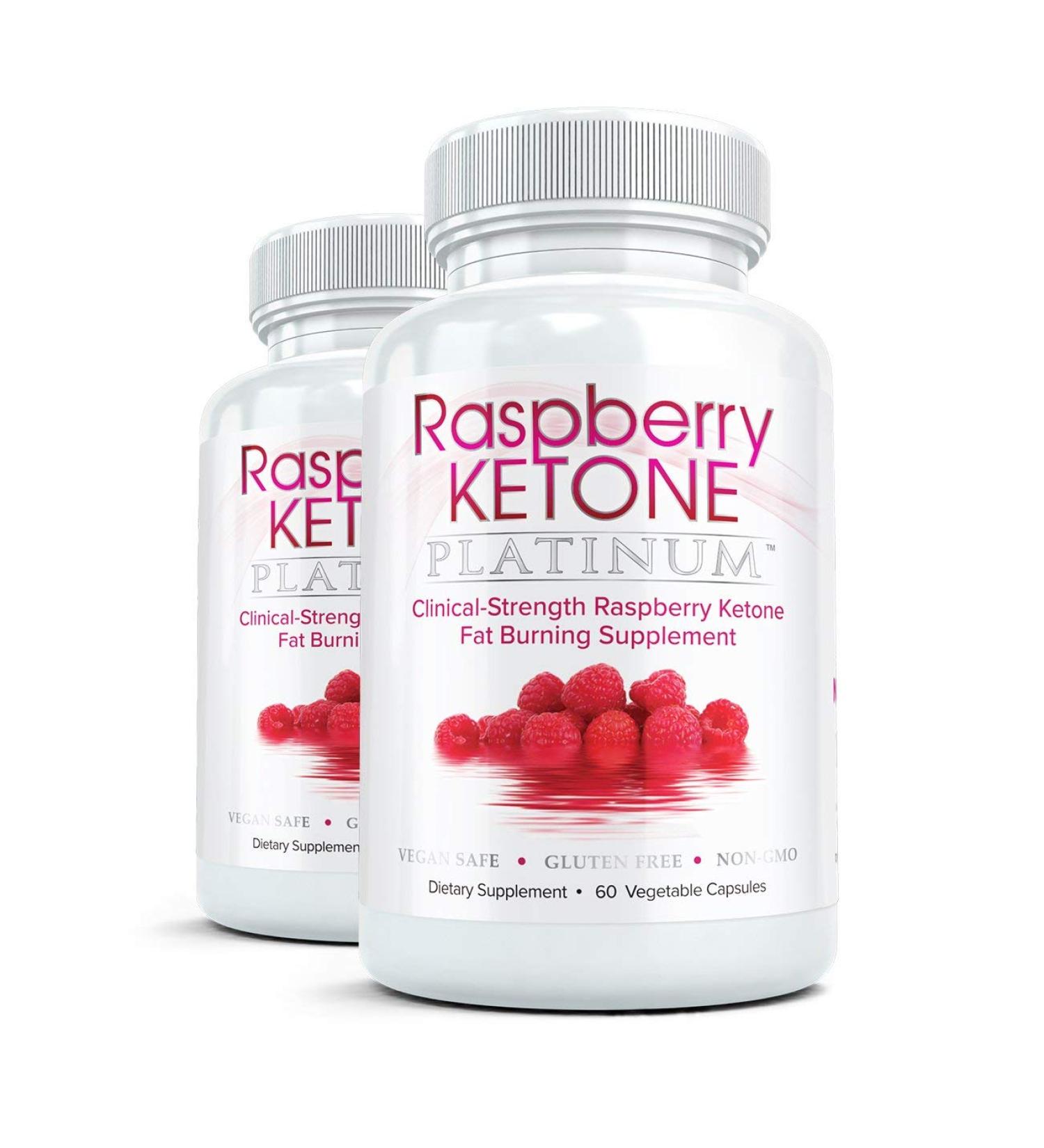 Raspberry Ketone Platinum Weight Loss Pills | Natural Fat Burner & Metabolism Booster | Appetite Suppressant for Belly Fat | 2 Bottles x 60 Capsules - Buy Online on GoSupps.com