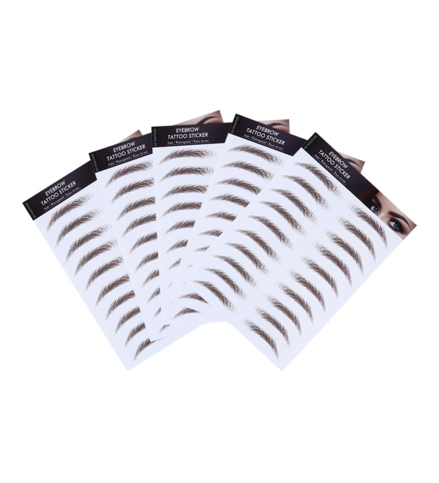 Ipetboom 5pcs Eyebrow Stickers Instant Transfer False Eyebrows Makeup Brow Sticker Tool 6d Semi-permanent - Buy Online on GoSupps.com