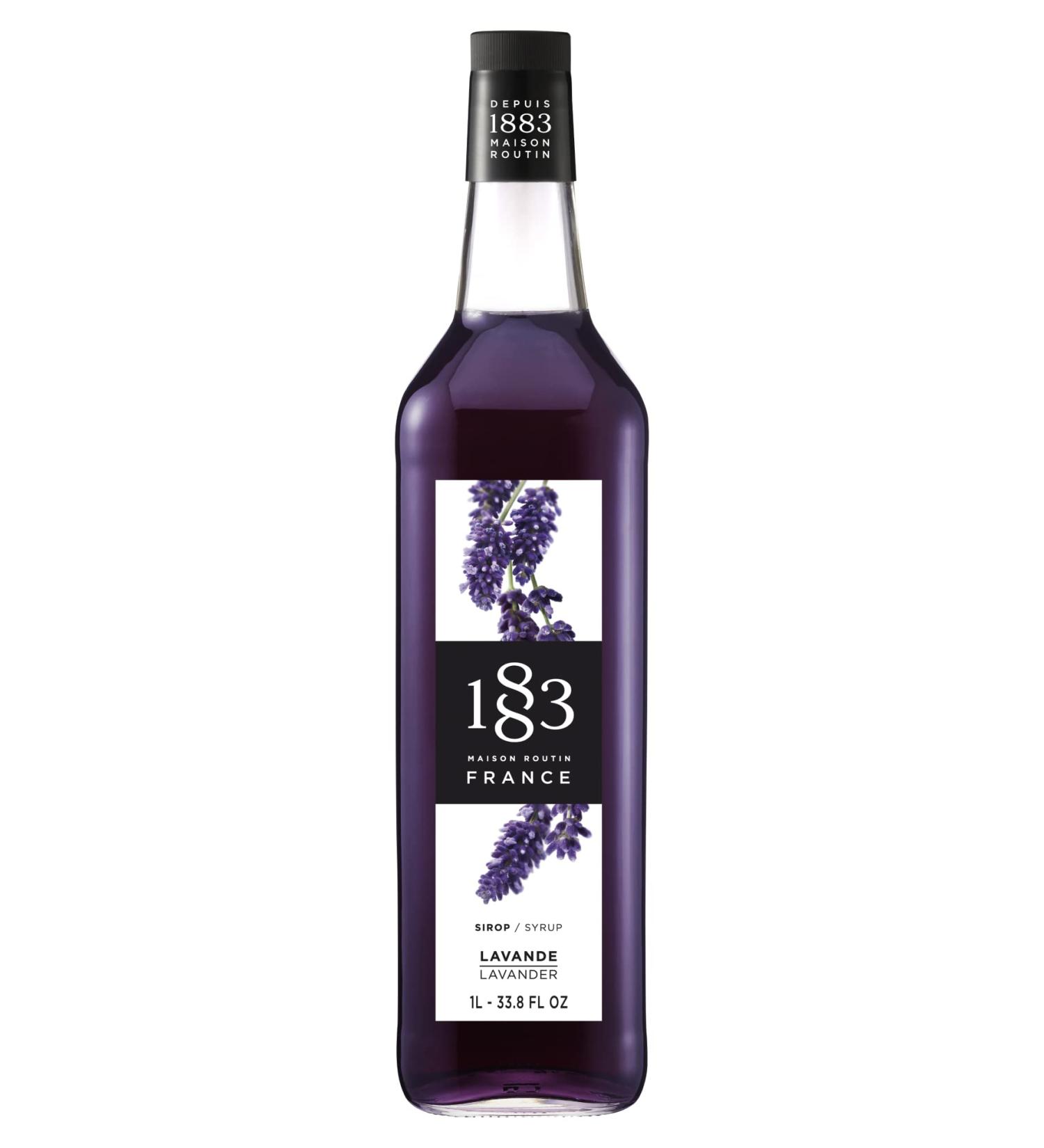 1883 Lavender Syrup - 1 Liter Glass Bottle for Hot & Iced Beverages - Gluten-Free, Vegan, Non-GMO, Kosher - Made in France | Preservative-Free Lavender Flavor - 33.8 Fl Oz - Buy Online on GoSupps.com