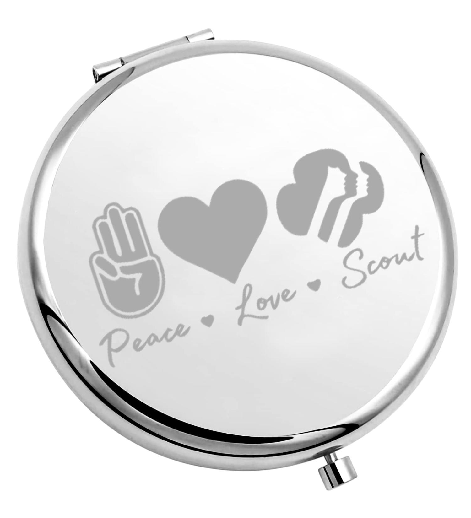 Peace Love Girl Scouts Symbol Compact Mirror - Great Gift for Daughter or Niece - Buy Online on GoSupps.com