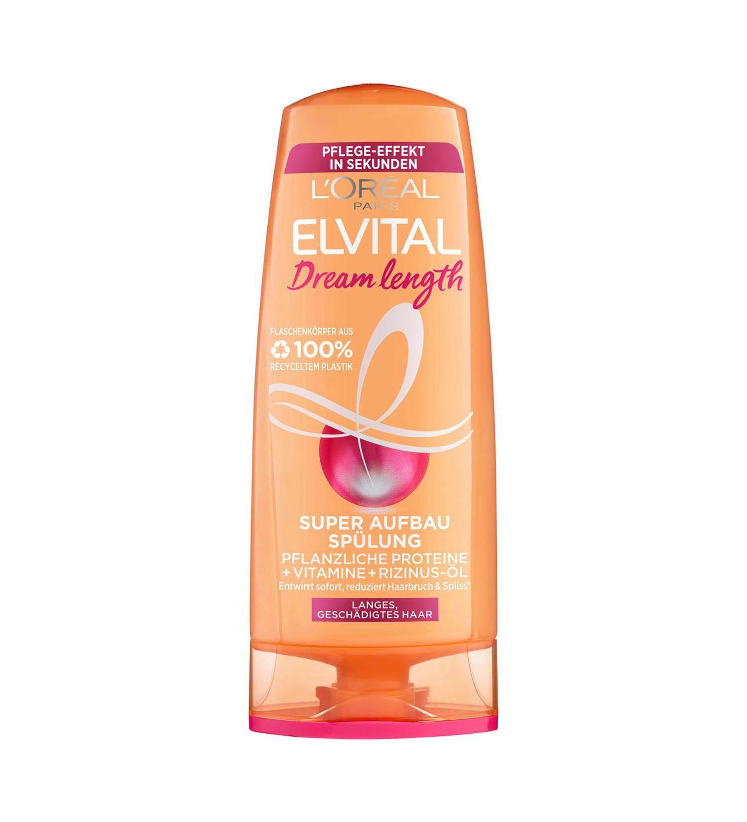 L'Or al Paris Elvital Conditioner for Fragile Hair with Castor Oil - Dream Lengths Super Structure Rinse 250 ml | International Shipping Available - Buy Online on GoSupps.com