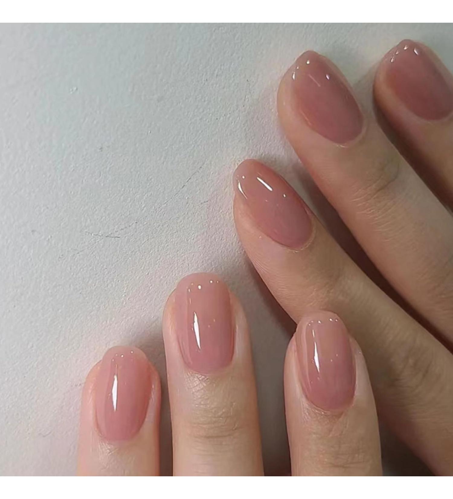 24Pcs Short Almond French Tips Press on False Nails - Nude Pink Fake Nails with Glue Stickers for Women - Reusable Ballerina Acrylic Full Cover Stick on Nails - Buy Online on GoSupps.com