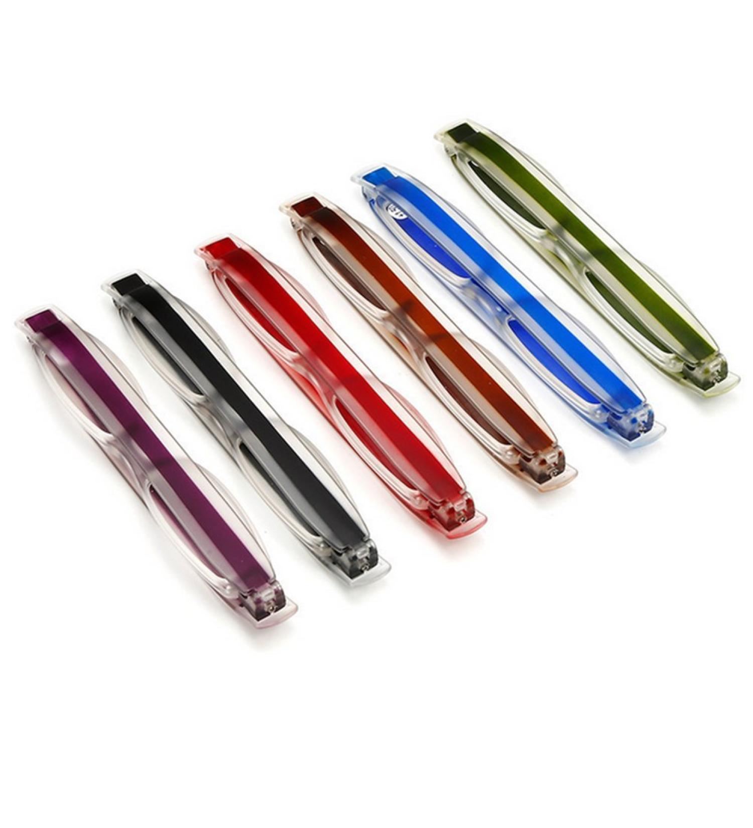 Butterme 6 Pack 360 Rotating Tube Pen Clip Folding Reading Glasses - Stylish & Practical - Includes Carrying Case for Men and Women - International Shipping Available - Buy Online on GoSupps.com