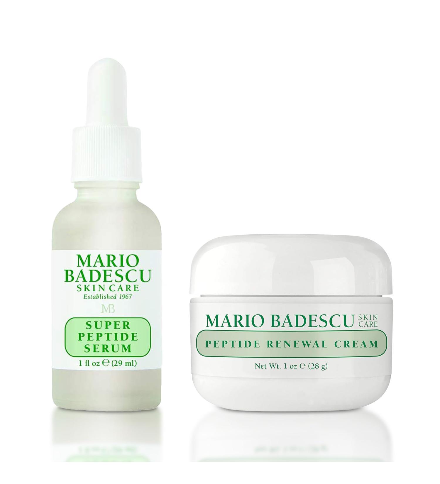 Mario Badescu Peptide Renewal Face Cream & Super Peptide Serum Set Hydrating and Anti Aging Facial Moisturizer & Face Serum for Smooth Plump Youthful-Looking Skin Care for Women & Men - Buy Online on GoSupps.com