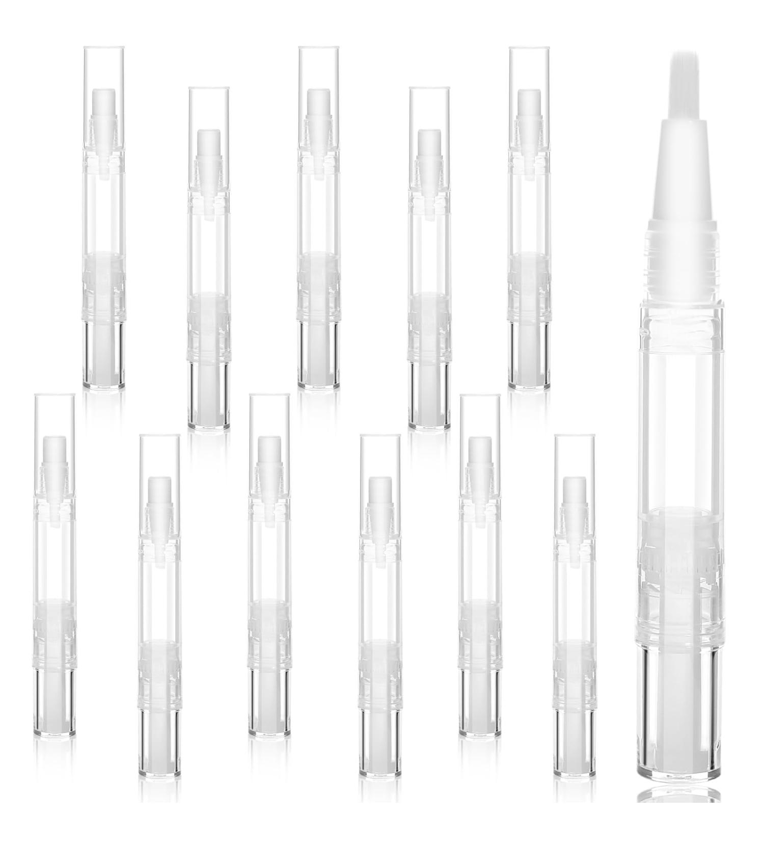 12 PCS 3 ml Empty Nail Polish Cuticle Oil Pens with Brush Tip Refillable Cuticle Oil Pen Nail Polish Corrector Pen Cosmetic Lip Gloss Container Applicators Eyelash Growth Liquid Tube - Buy Online on GoSupps.com