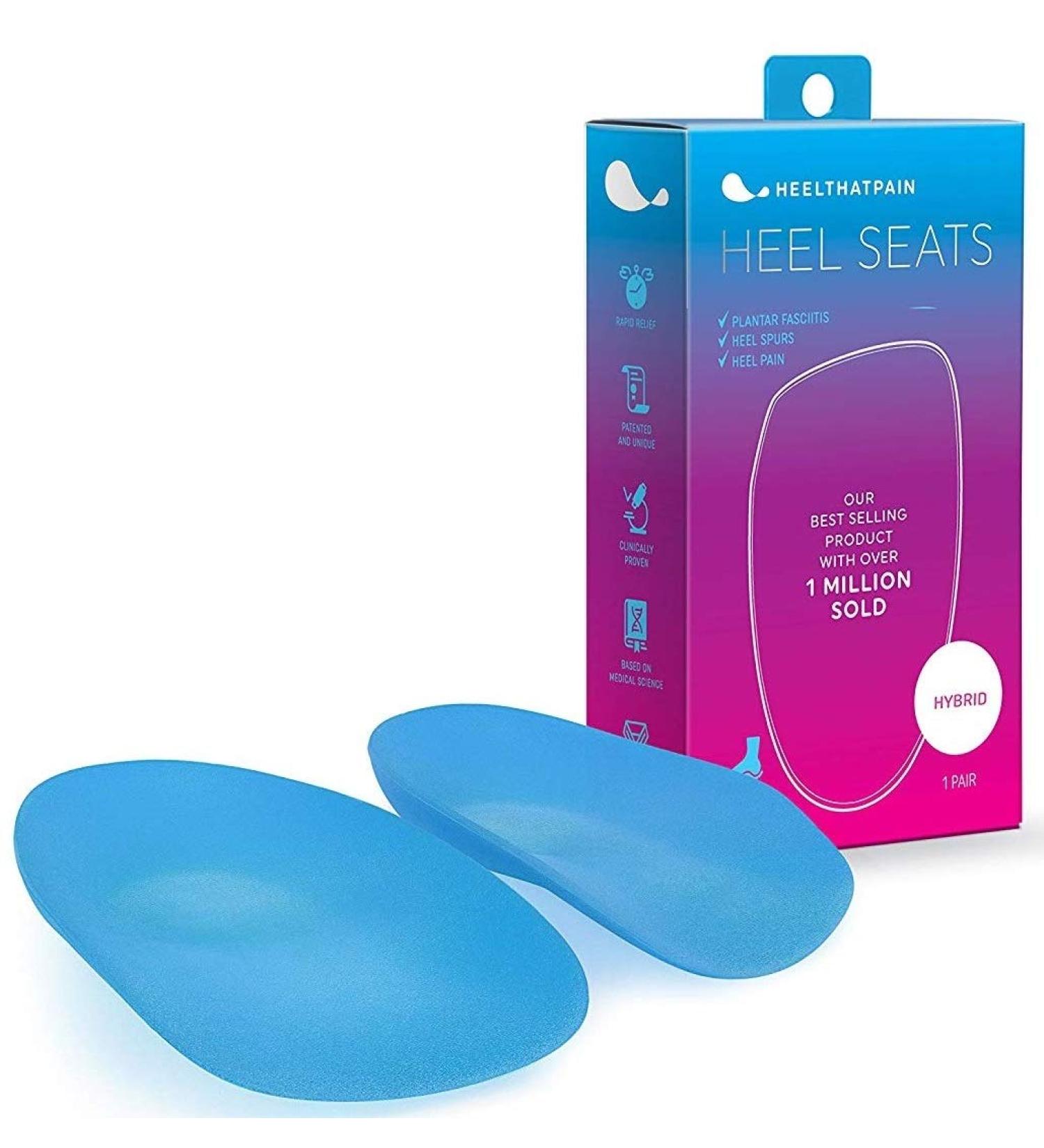 Heel That Pain Plantar Fasciitis Insoles | Heel Seats Foot Orthotic Inserts for Heel Pain and Spurs | Light Blue Hybrid Large - 100% Guaranteed - Buy Online on GoSupps.com