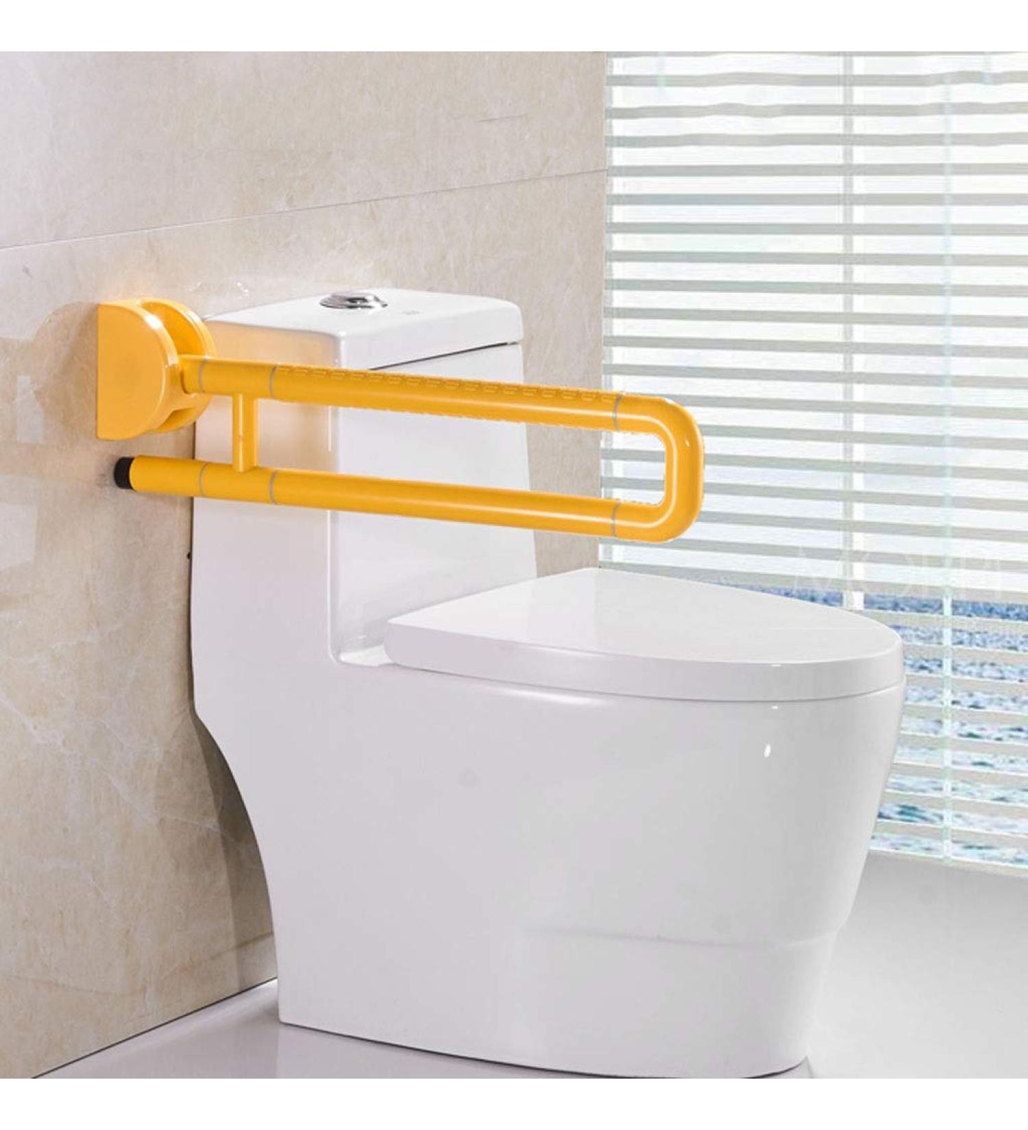 Bathroom Grab Bar Safety Support Rail Stainless Steel Grab Bar Handicapped Grab Bar 24 30 Inch White and Yellow - Foldable Wall Mou - Buy Online on GoSupps.com
