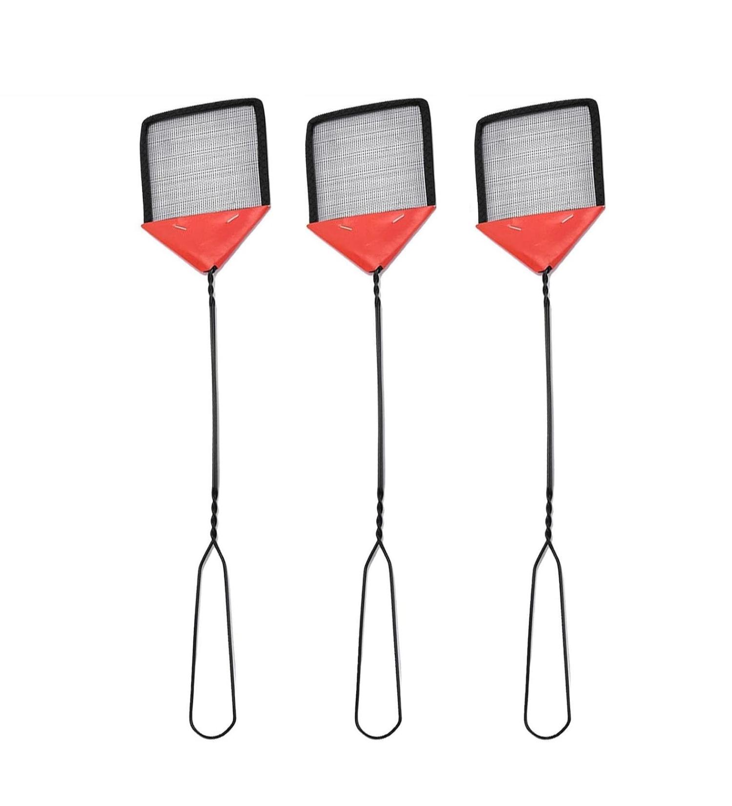 KKRAUS Iron Heavy Duty Fly Swatter Manual Durable with Long Handle Fly Swatters for Outdoor Bug Mosquitoes 3 Pack Flyswatter - Buy Online on GoSupps.com