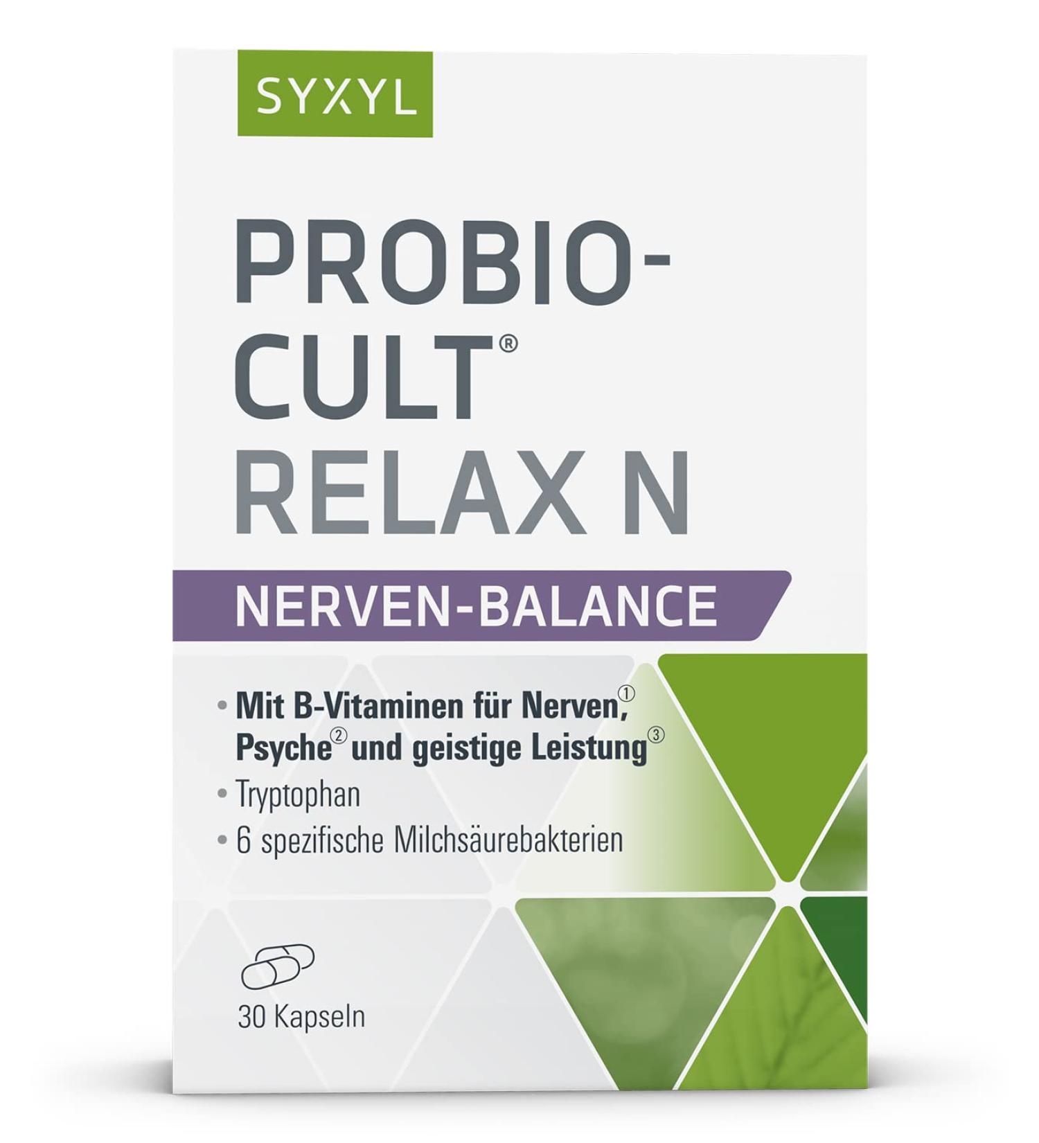 Syxyl ProBio-Cult Relax N Dietary Supplements | Lactic Acid Bacteria & B Vitamins for Intestinal Health | 30 Capsule Blister Pack - International Shipping Available - Buy Online on GoSupps.com