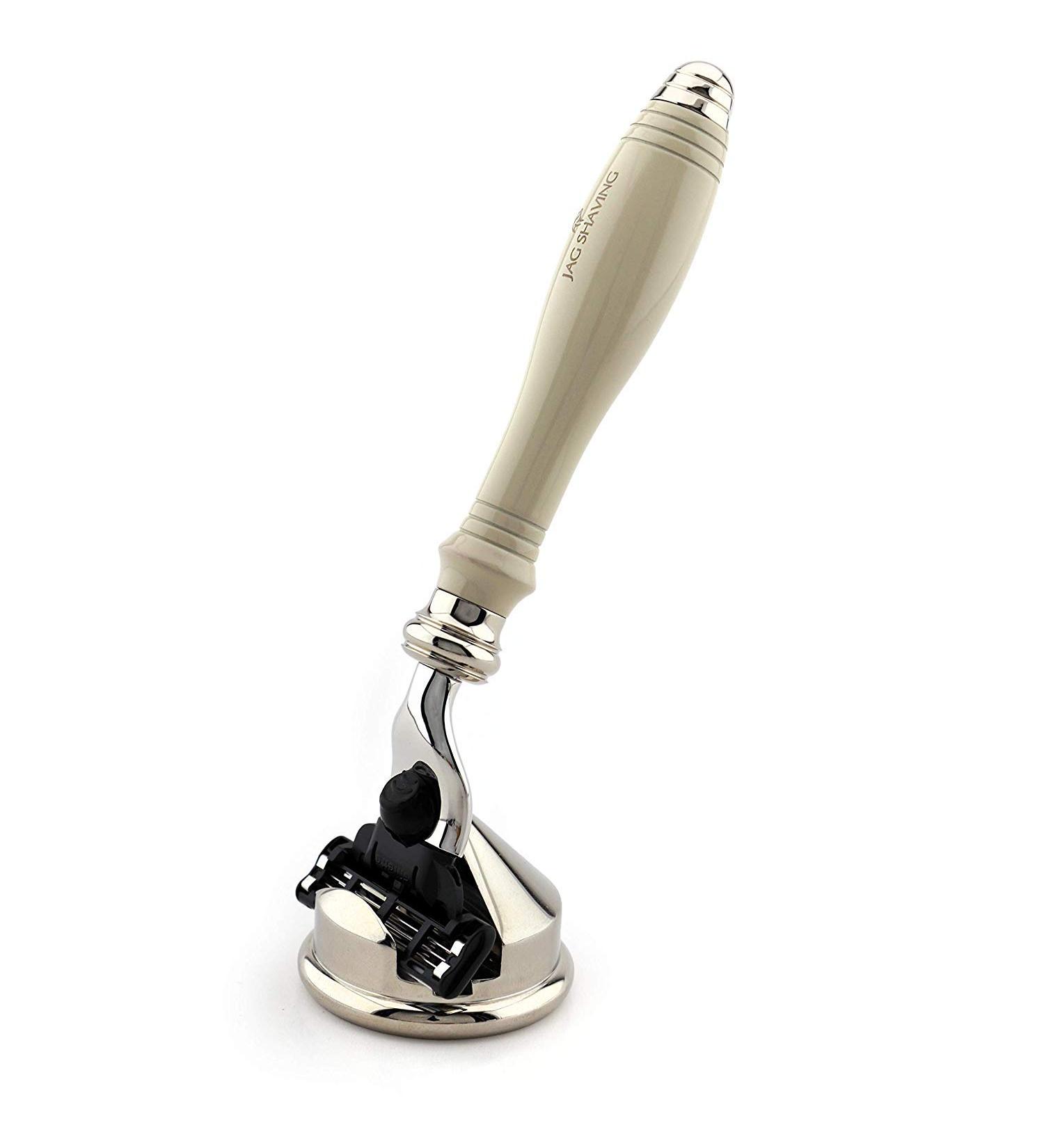 Premium Ivory Razor & Holder Set | Chrome-Plated German Stainless Steel | 3-Cartridge Handle & 1 Pre-Assembled Cartridge | International Shipping Available - Buy Online on GoSupps.com