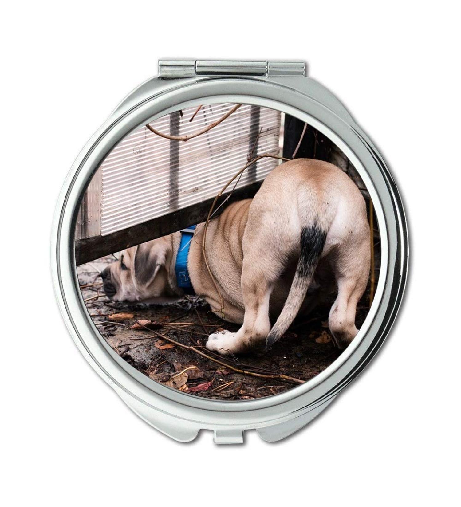 YENDOSTEEN Mirror makeup mirror Dog Puppy Ca-De-Bou Autumn Leaves Branch Sorrow pocket mirror portable mirror - Buy Online on GoSupps.com
