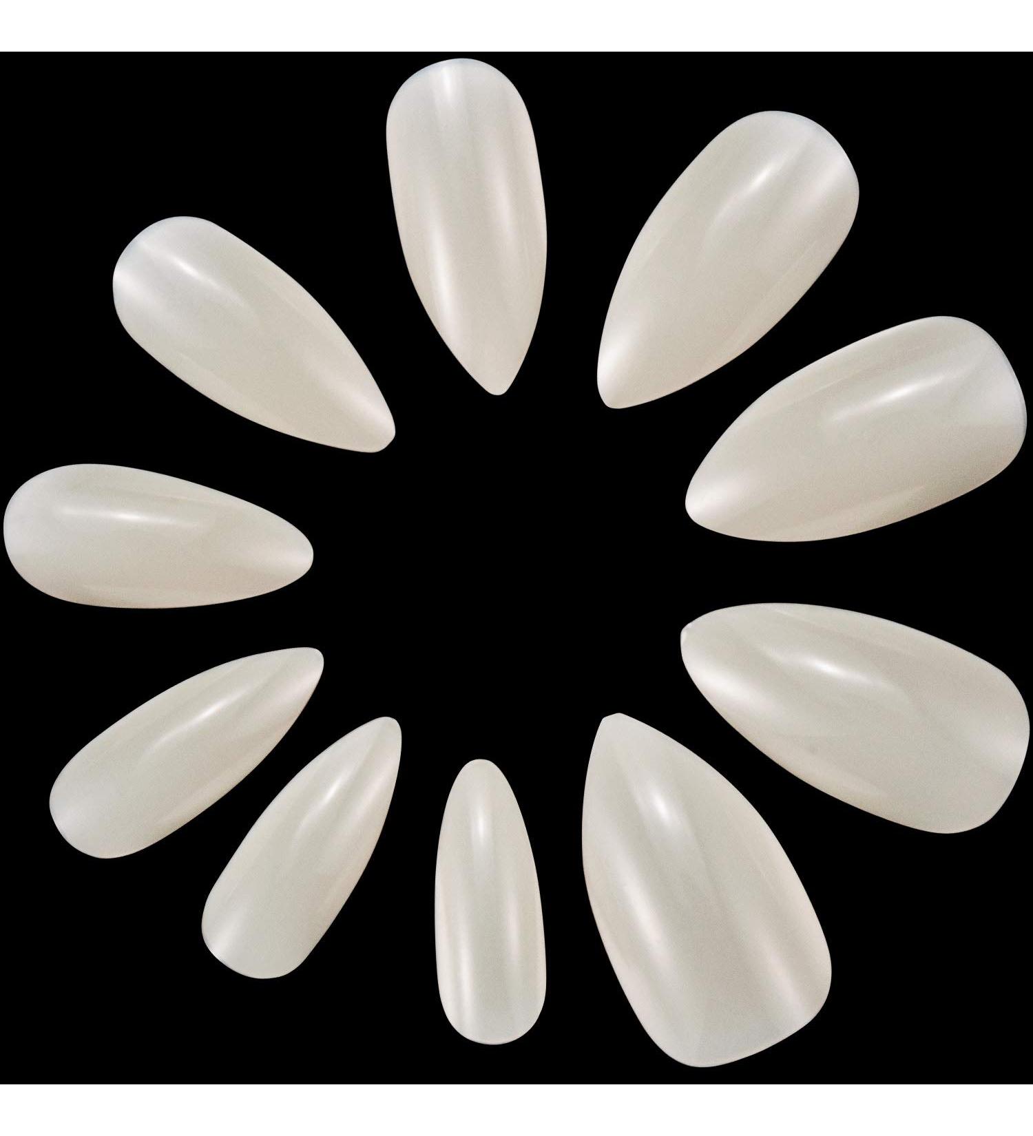 500pcs Almond-Shaped Nail Tips - Natural Artificial Fingernails for DIY Nail Art | 10 Sizes | International Shipping - Buy Online on GoSupps.com
