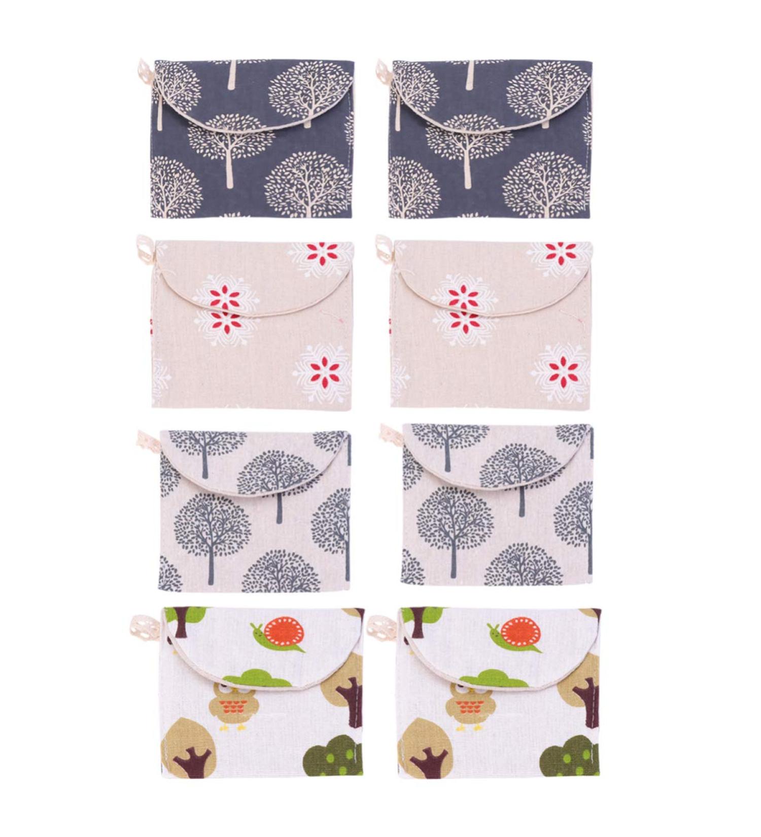 Milisten 8pcs Cotton Sanitary Napkins Bag Pouch - Women's Nursing Pad Holder Purse for Girls - Buy Online on GoSupps.com