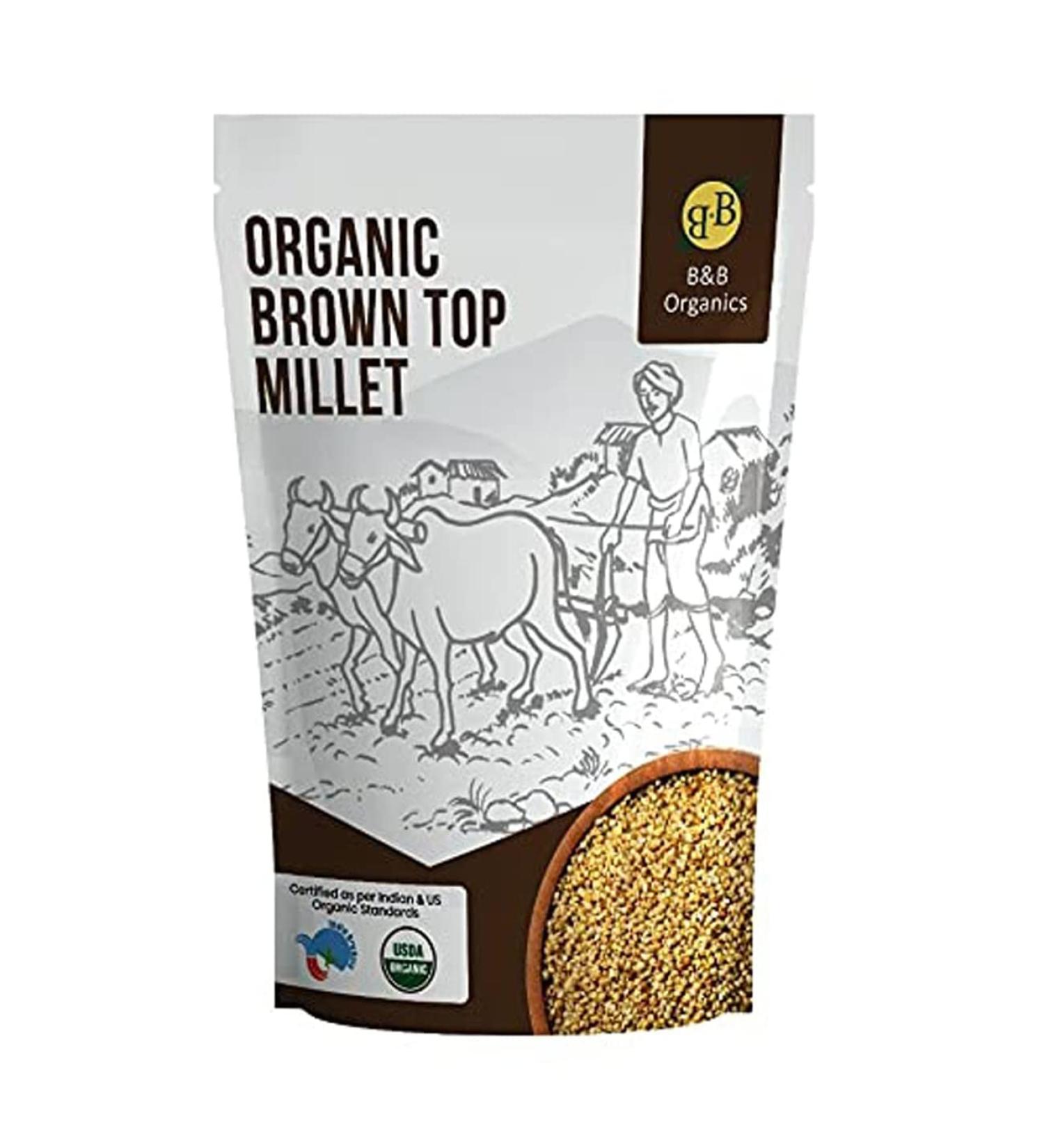 B&B Organics Browntop Millet - 1 kg | Korale Brown Top Millet | Indian Gluten-Free Whole Grain | USDA Certified - Buy Online on GoSupps.com