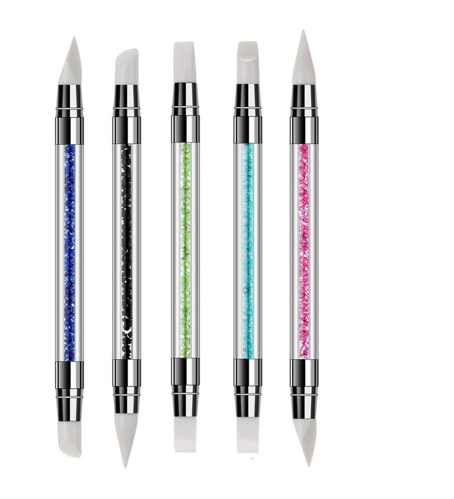 Mwoot 5pcs Gel Nail Art Pen Set | Silicone Brush & Acrylic Handle | Professional Nail Art Tools for Salon & Home Use - Buy Online on GoSupps.com