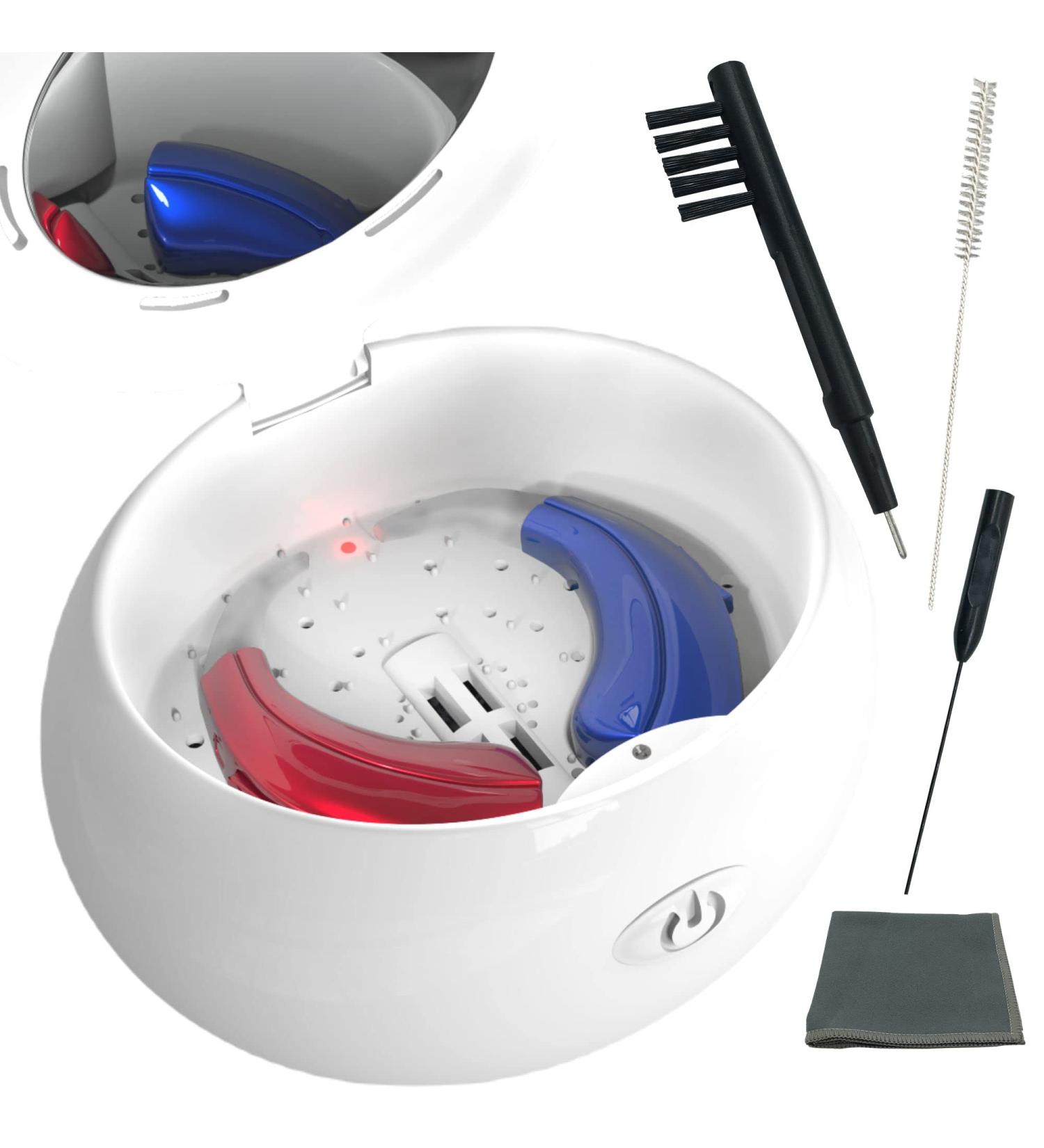 Hearing Aid Cleaning Kit - Dryer, Dehumidifier, 4 Tools for Maintenance & Care | Accessories for Earbuds, Cochlear Implants, Ear Amplifiers - Buy Online on GoSupps.com