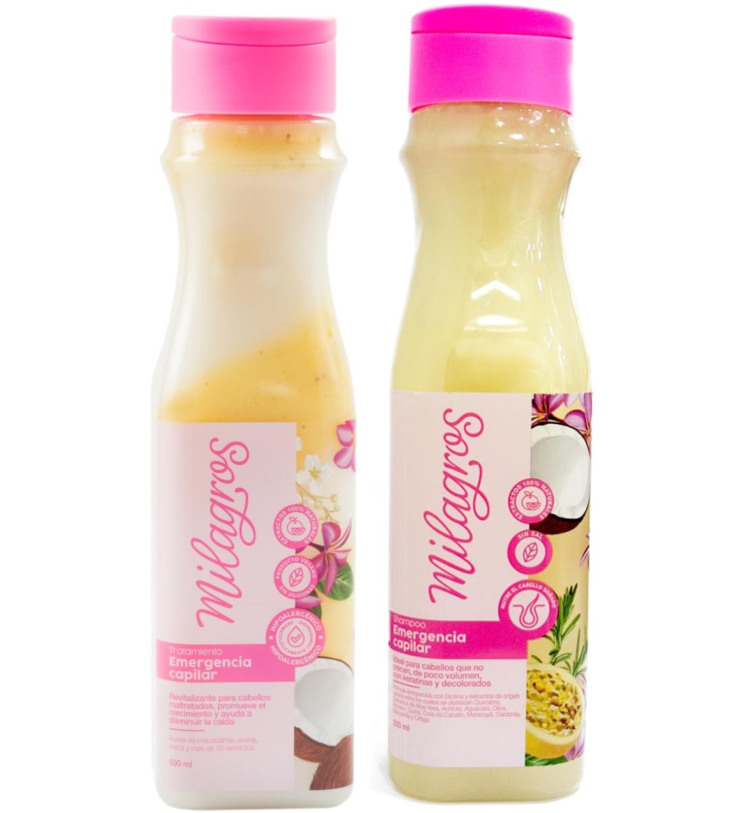 Emergencia Capilar Kit - 2 Milagros Colombian Hair Care Products for Natural Growth & Repair | 100% Natural Shampoo & Treatment - Buy Online on GoSupps.com