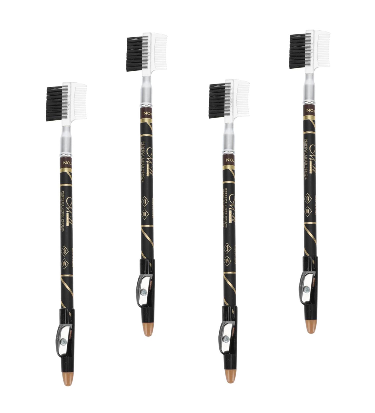 DOITOOL 4pcs Two-in-one Eyebrow Pencil Eyebrow Pen Pencil Eyeliner Eyebrow Pens Eyebrow Comb Brush - Buy Online on GoSupps.com