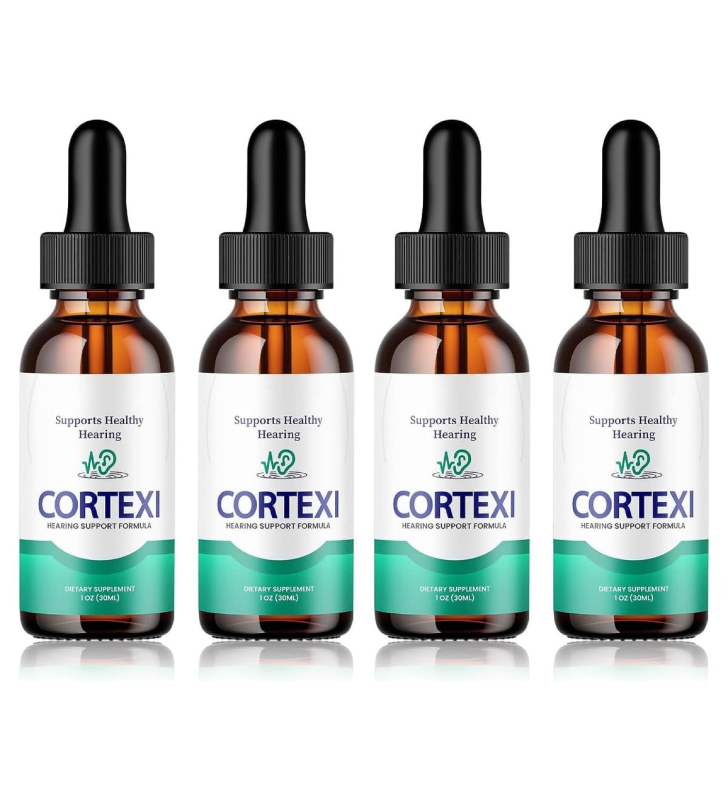 4Pcs Cortexi Ear Drops | 30ml Cortexi Hearing Support Drops | Cortexi Ear Drops | Official Formula | Cortexi Drops | Cortexi Reviews | for Ear Health | Hearing Support | Healthy Eardrum - Buy Online on GoSupps.com
