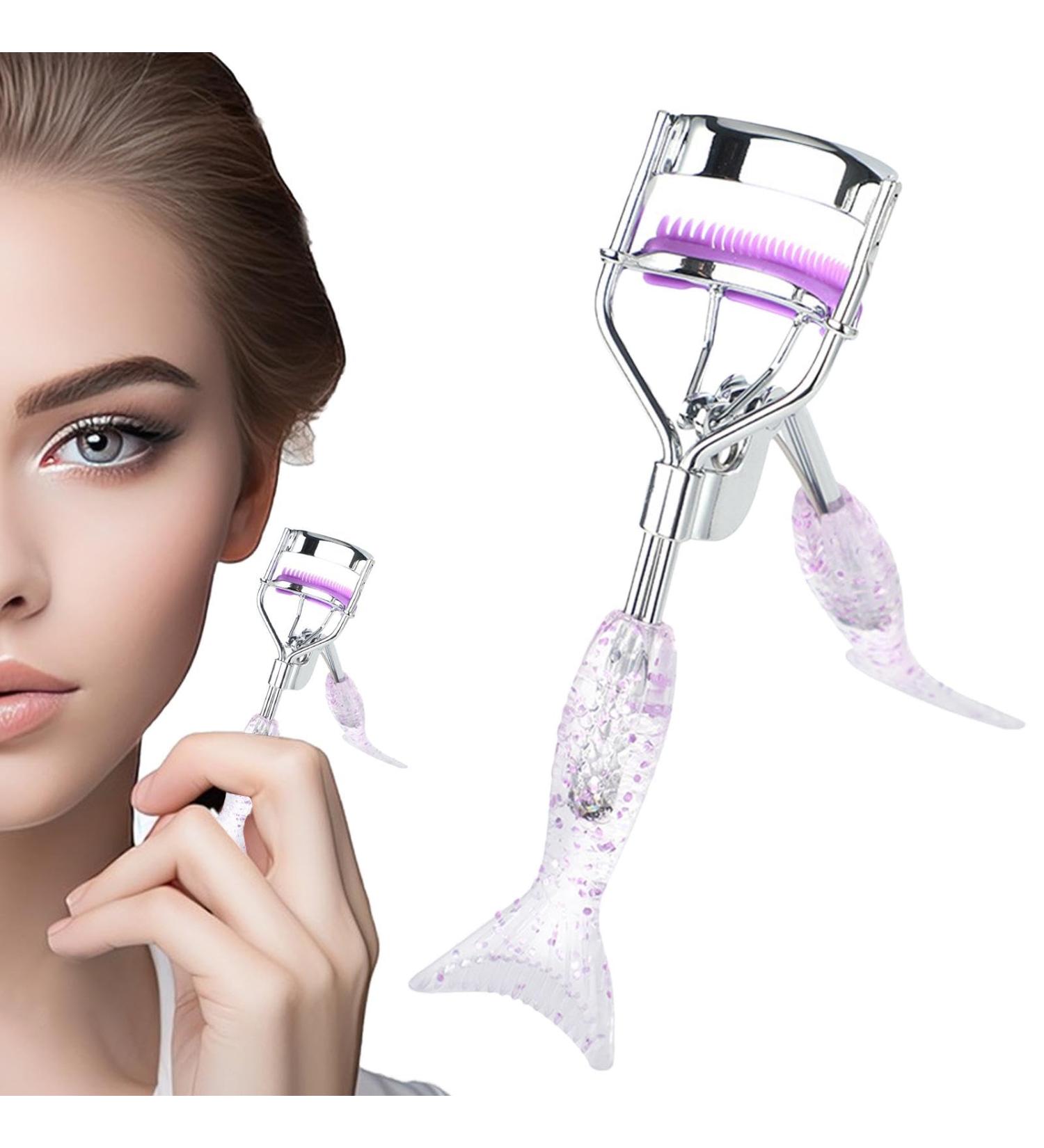 Wyttuubv Small Eyelash Curler Precision Fish Tail Shape Lash Curler with Comb Teeth Portable Makeup Supplies Beautiful Ergonomic Eyelash Tools for Eye-Opening Lifted Lashes A4 Chrome Plated With Purple Comb Purple Mermaid - Buy Online on GoSupps.com