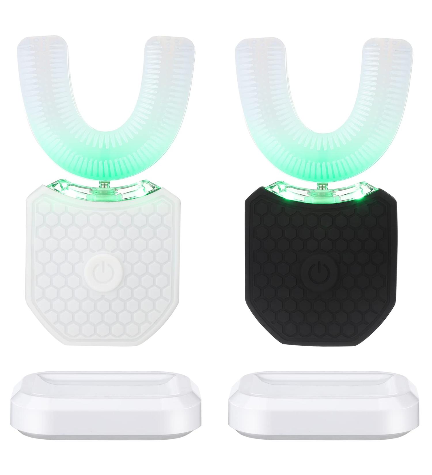 Romooa Ultrasonic Electric Toothbrush with 3 Brush Heads | Rechargeable & Waterproof for Adults | U-Shaped Design for 360 Degree Cleaning - Buy Online on GoSupps.com