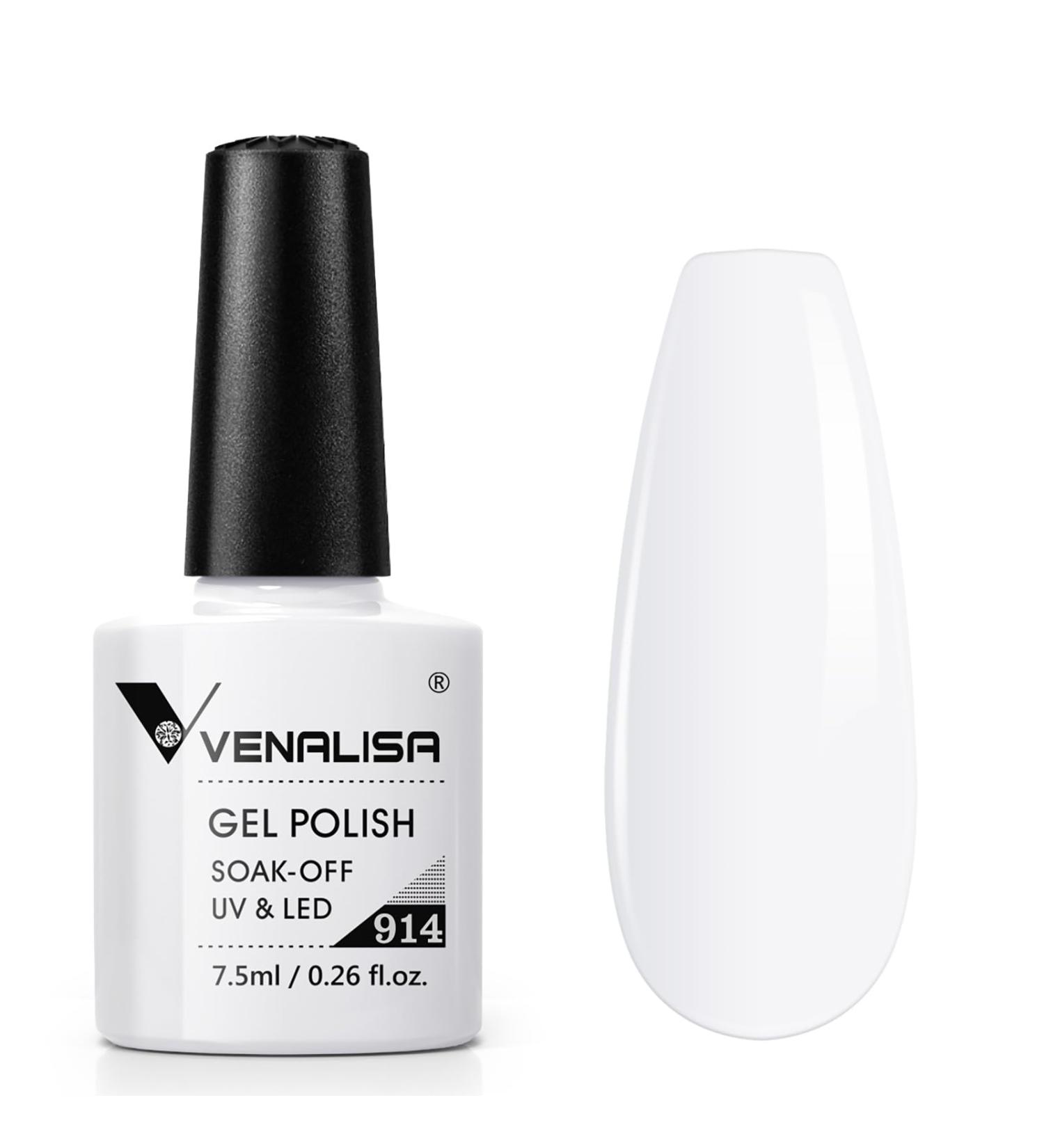 VENALISA Gel Nail Polish-Pure White Color Soak Off UV LED Nail Gel Polish Nail Art Starter Manicure Salon DIY at Home - Buy Online on GoSupps.com