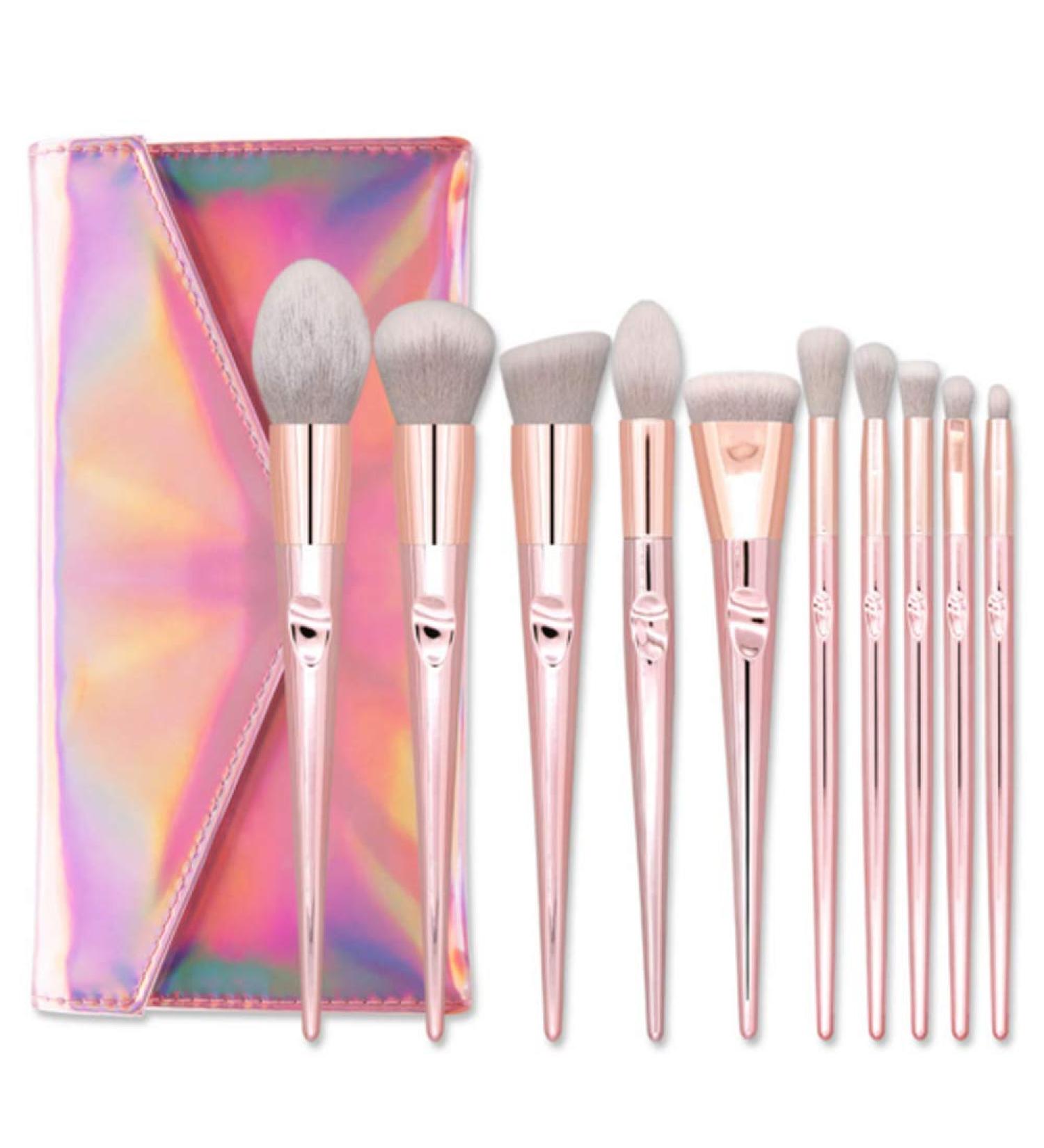 10 different brush head shapes suitable for free powder blush face foundation glare smudging eyeshadow etc. face makeup! Very fine synthetic fiber hair! Lightweight and comfortable professional. - Buy Online on GoSupps.com