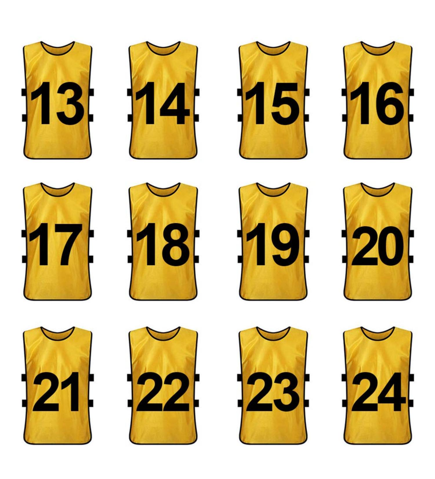 TOPTIE Numbered Training Vests Set #13-24 - Pack of 12 Soccer Pinnies - Buy Online on GoSupps.com