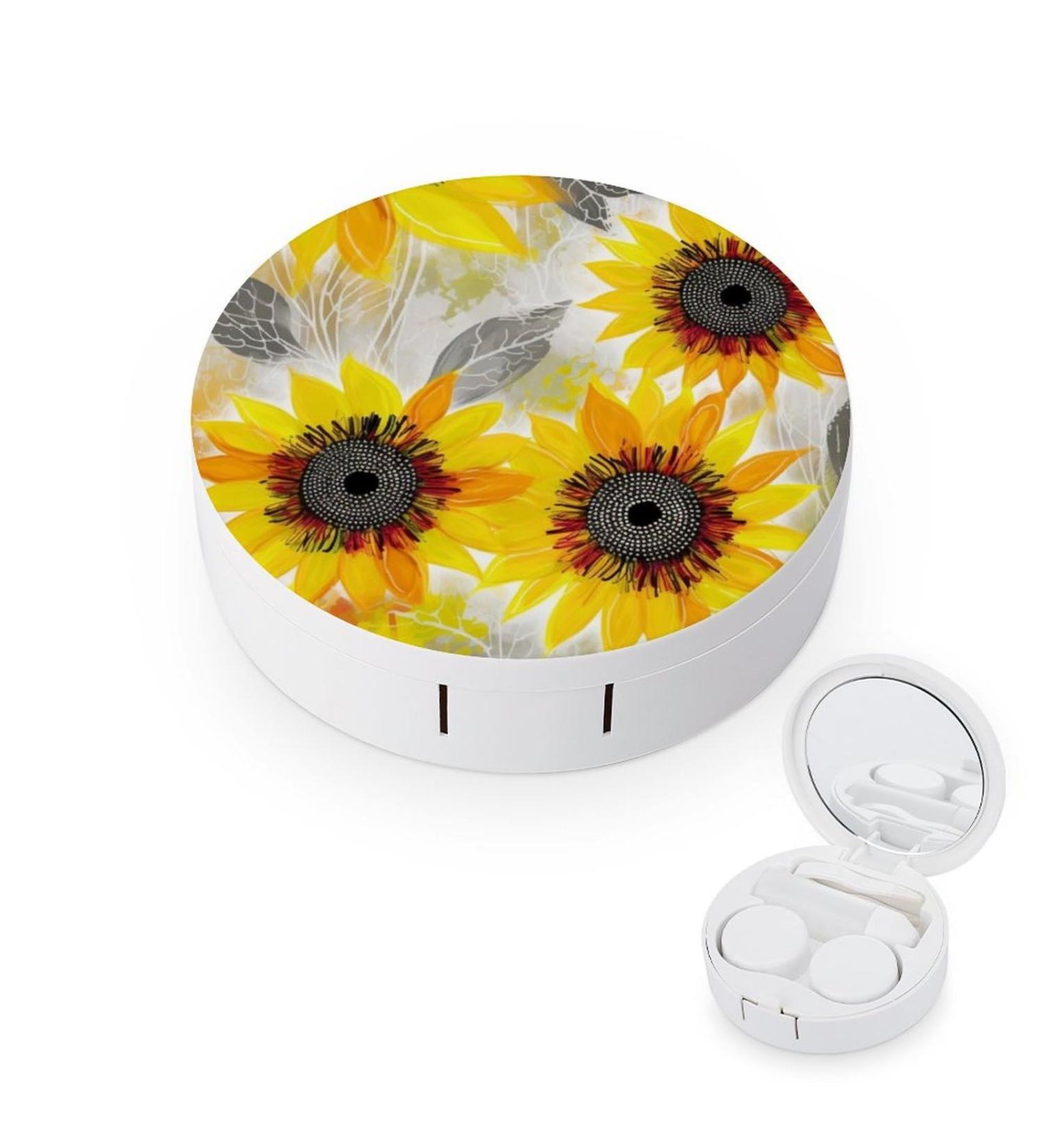 Buy Portable Abstract Sunflowers Contact Lens Case - Travel-Friendly Storage Box - Buy Online on GoSupps.com